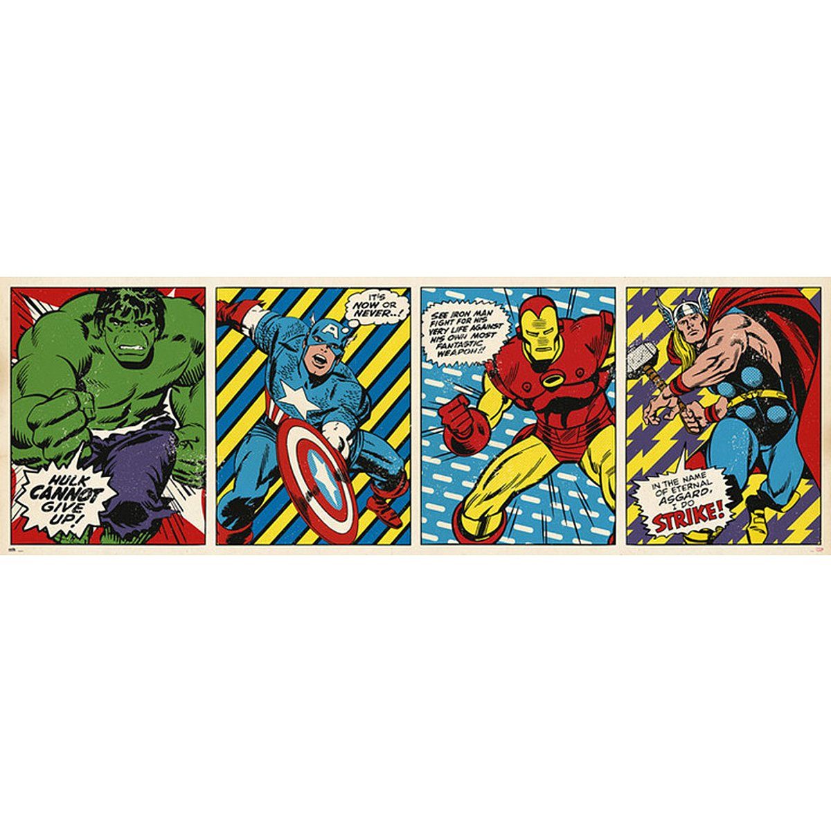 Grupo Erik Poster Marvel Comics Langbahnposter Retro 158 x 53 cm günstig online kaufen