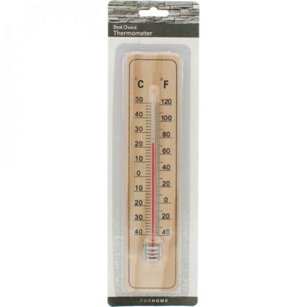 Thermometer 0 Holz, Außenthermometer), V, OSMA mechanisch, (Gartenthermometer, Holz 1-St., max. Raumthermostat Werm