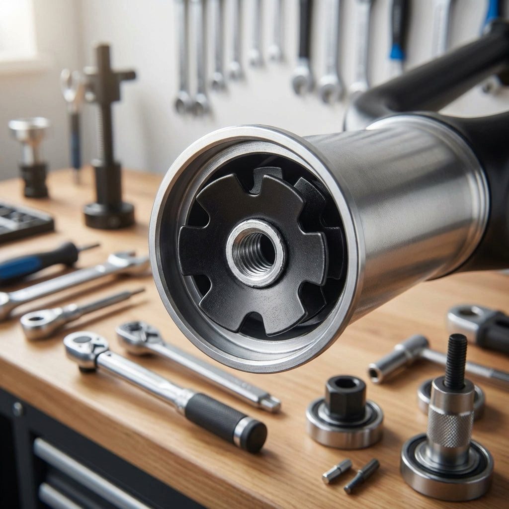 Ergotec Federgabel Ergotec Aheadkralle 1 1/8" für Gabelschaft, Stahl, für sicheres Fixier