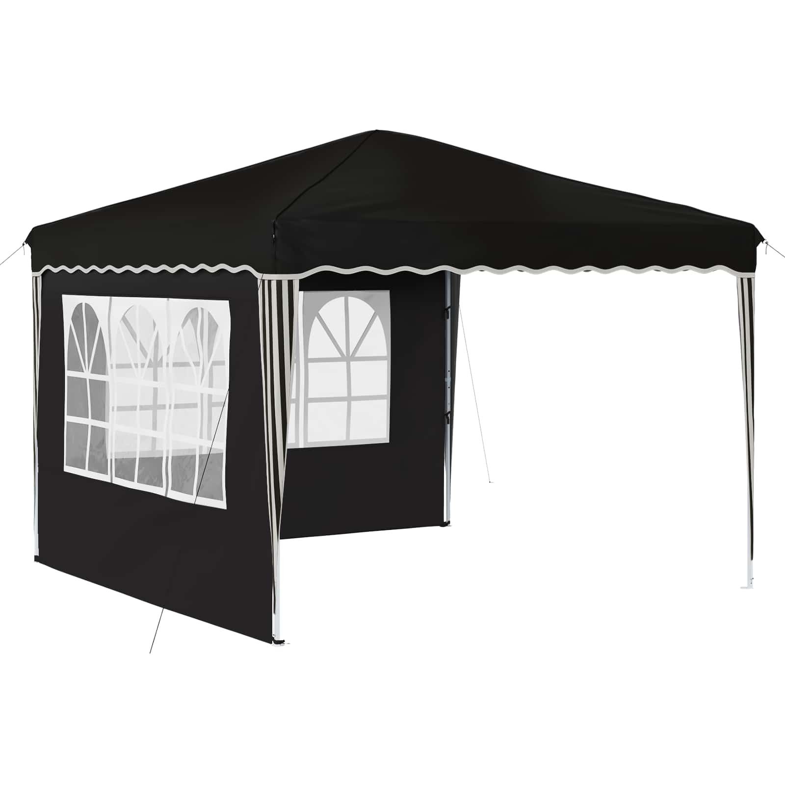 vidaXL Partyzelt Pop-up Partyzelt Schwarz 288 x 288 x 245 cm Oxford-Stoff