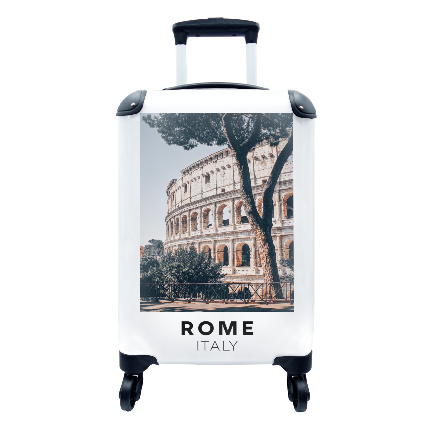 MuchoWow Handgepäckkoffer Rom - Italien - Kolosseum, 4 Rollen, Reisetasche mit rollen, Handgepäck für Ferien, Trolley, Reisekoffer