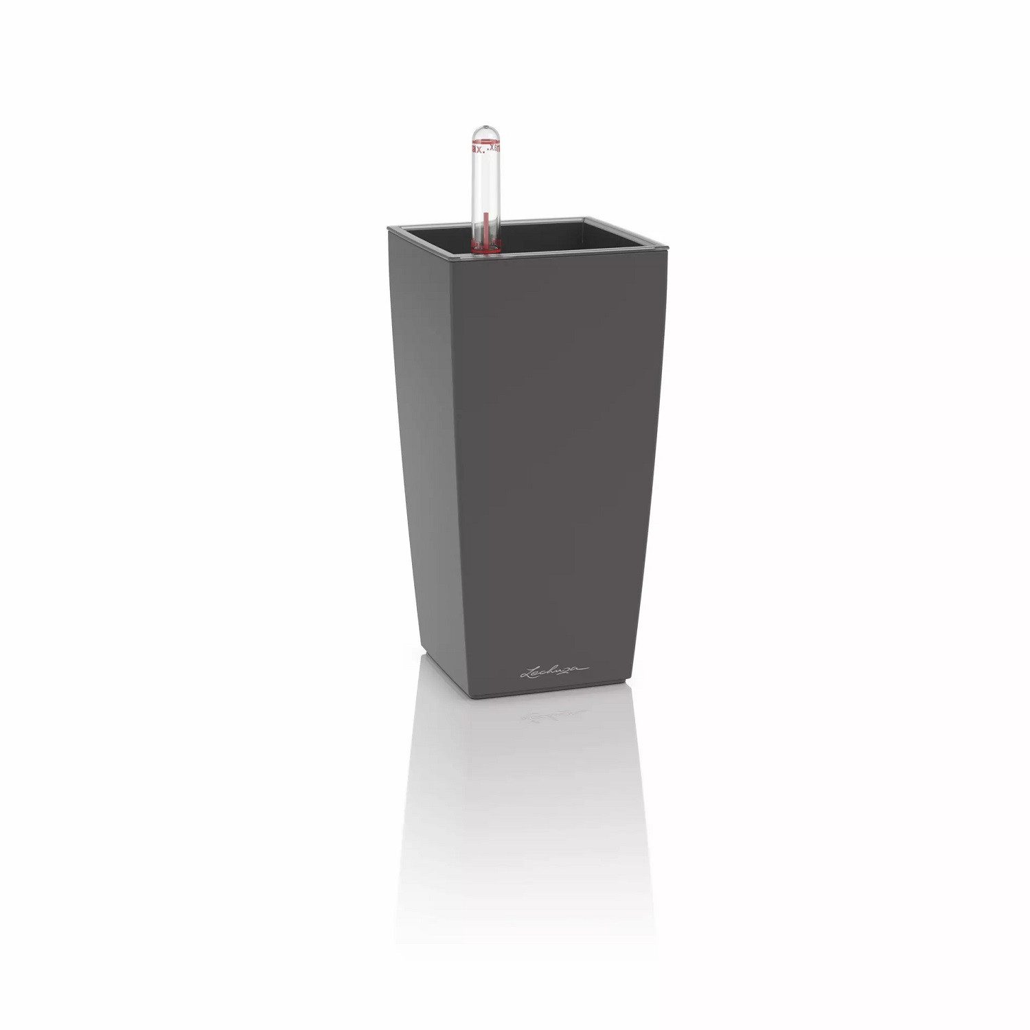 Lechuza® Blumentopf MINI-CUBI Premium Komplettset basaltgrau matt