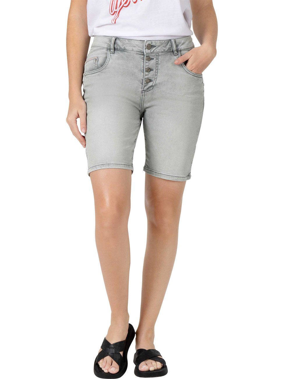 Timezone Jeans "Aleena" - Slim Fit - In Hellgrau Günstig Kaufen