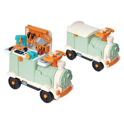 yozhiqu Spielzeug-Lenkrad Baby-Simulations-Lenkrad-Spielzeug, kleine Retro-Eisenbahn-Spielsets, Robustes Material, leicht zu tragen, Thema Küche und Werkzeug