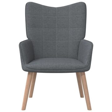 furnicato Sessel Relaxsessel mit Hocker Dunkelgrau Stoff