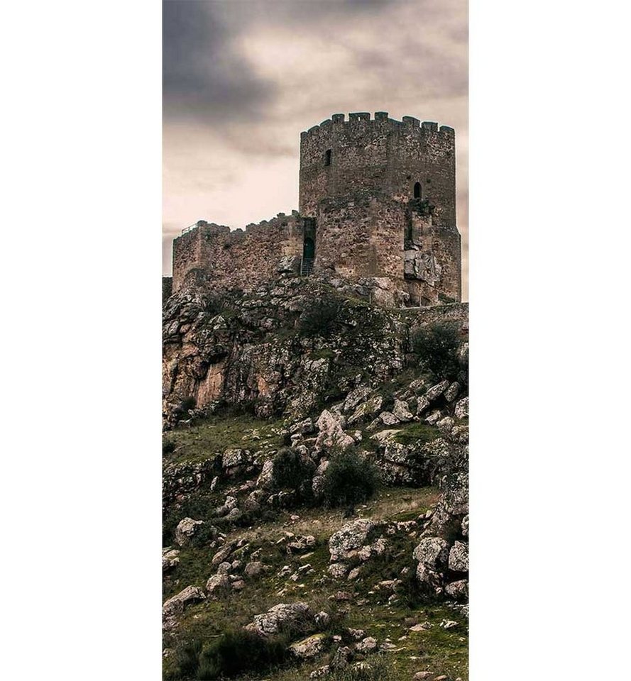 Thumbnail - MyMaxxi Dekorationsfolie Türtapete Türposter Türfolie selbstklebend Altes Schloss Türaufkleber, (Klebefolie Tür aufgerol...
