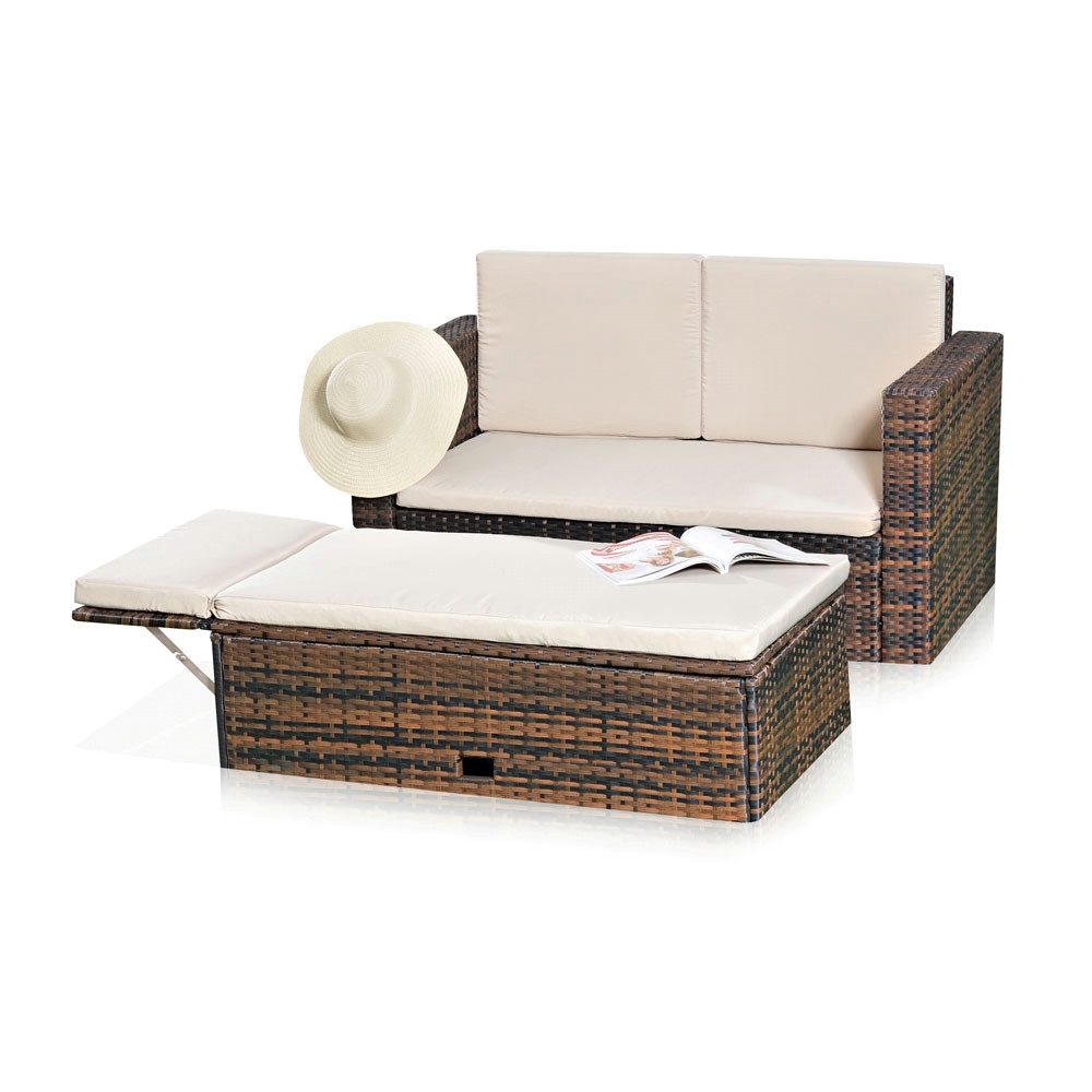 Mucola Gartenlounge-Set Polyrattan Gartensofa Lounge Sofa günstig online kaufen
