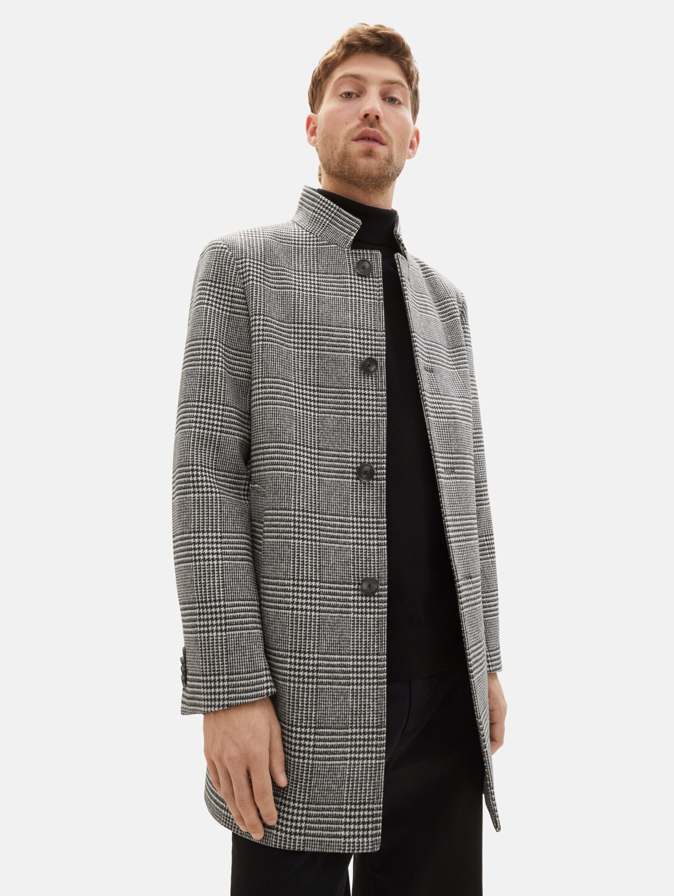 Langmantel TOM houndstooth black (1-tlg) ecru TAILOR