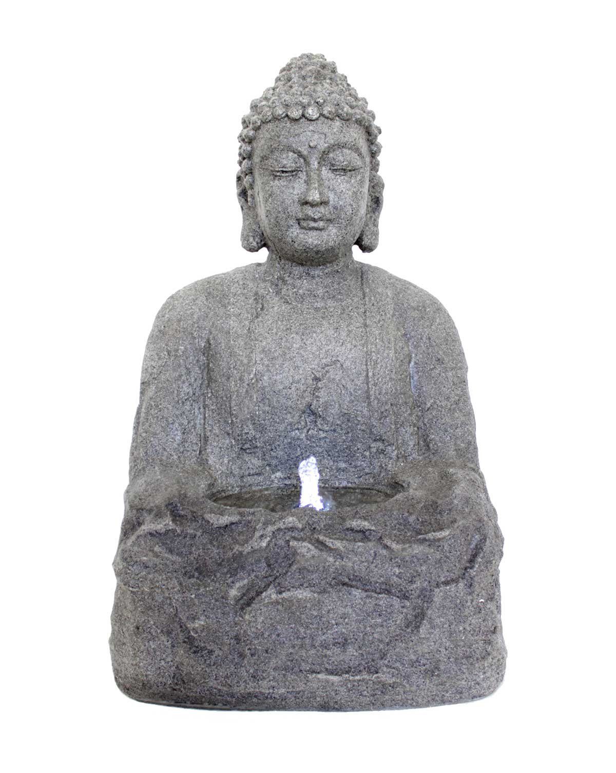 Kiom Gartenbrunnen Springbrunnen Figurenbrunnen FoBuddha Big Led 76 cm, 47 cm Breite