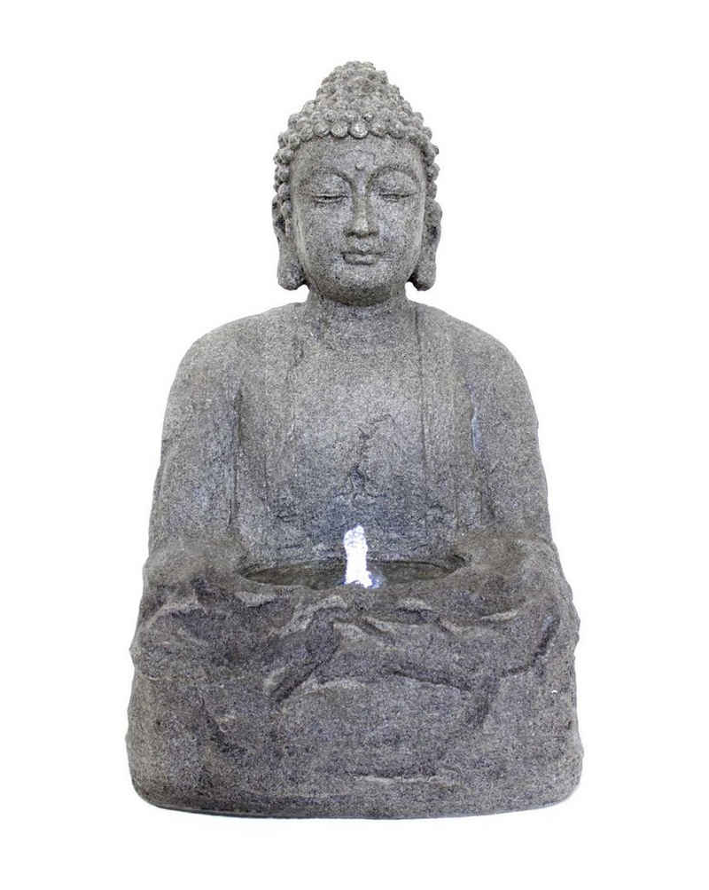 Kiom Gartenbrunnen Springbrunnen Figurenbrunnen FoBuddha Big Led 76 cm, 47 cm Breite