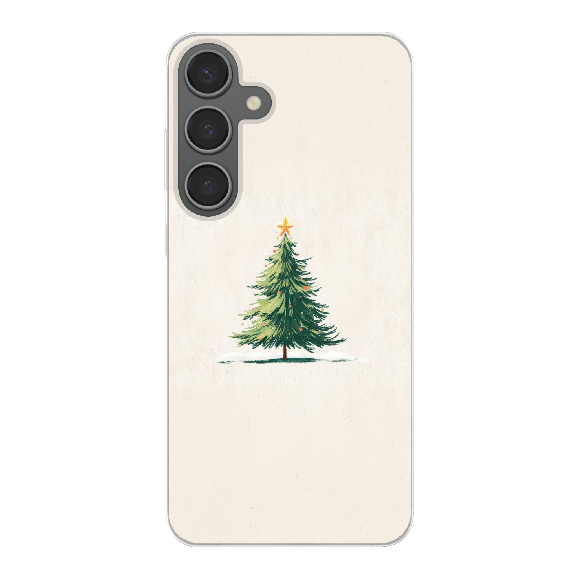 MuchoWow Handyhülle für Samsung Galaxy S24 Plus Weihnachtsbaum - Illustration - Stern - Sc, Phone Case, Silikon, Schutzhülle Dünn