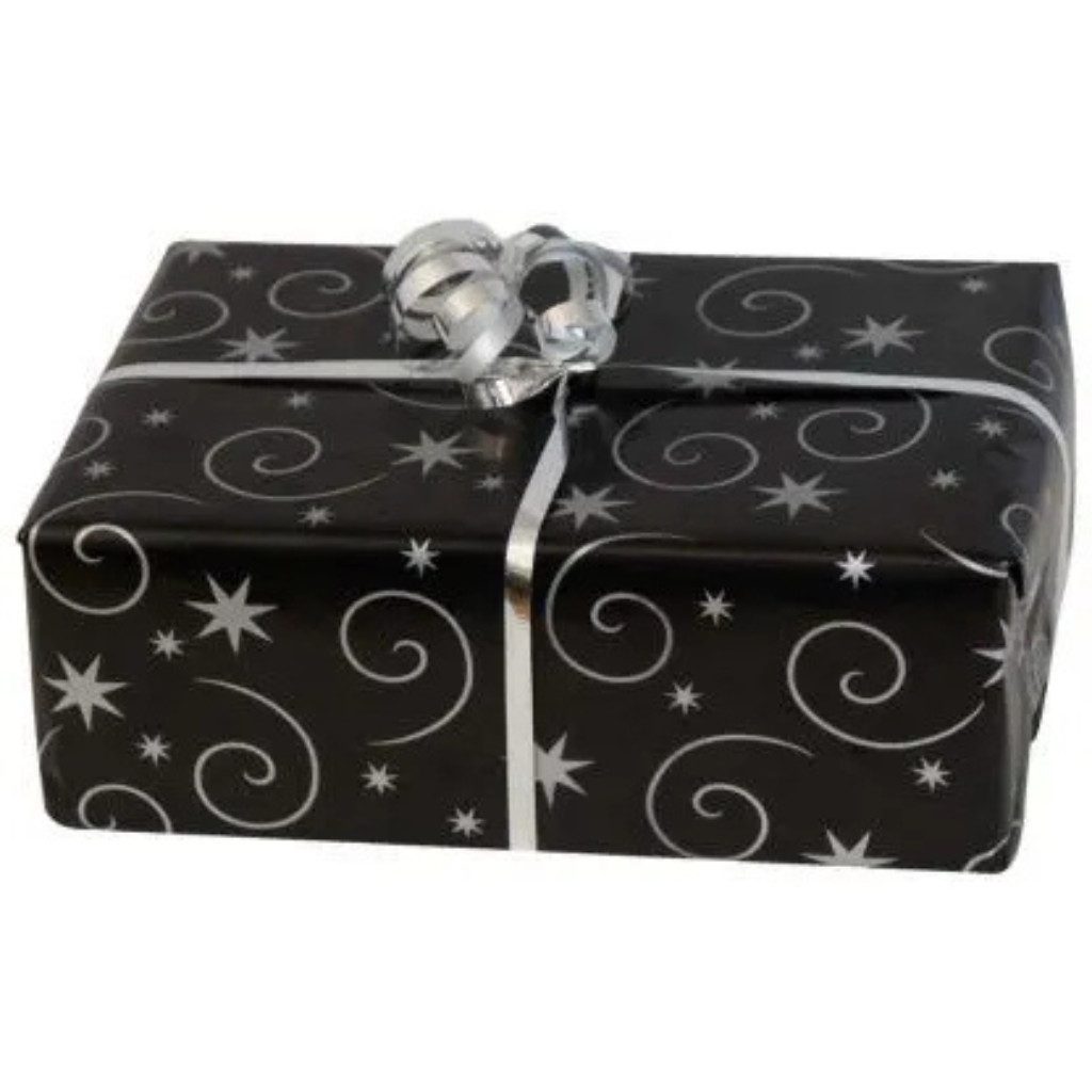 hrb Geschenkpapier HRB Geschenkpapier Weihnachten schwarz, (1St), Luxus-Look in Gold & Silber für festliche Eleganz
