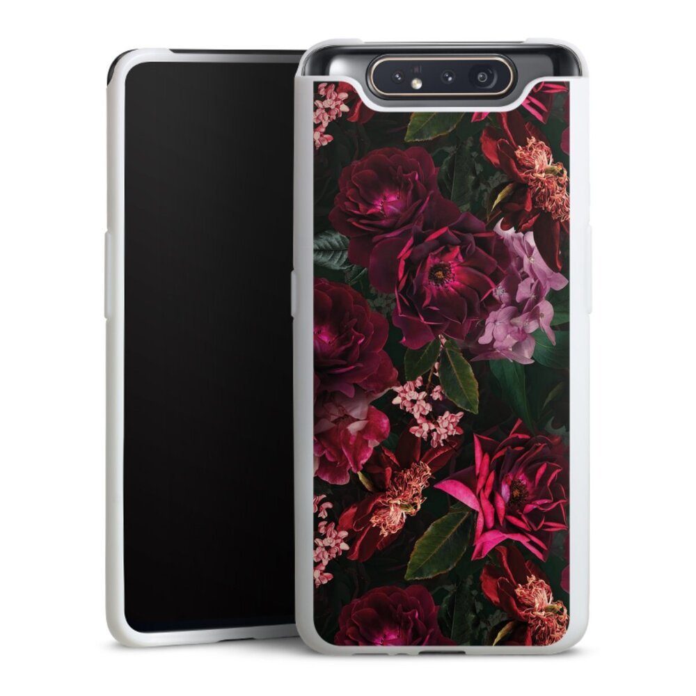 DeinDesign Handyhülle Rose Blumen Blüte Dark Red and Pink Flowers, Samsung Galaxy A80 Silikon Hülle Bumper Case Handy Schutzhülle