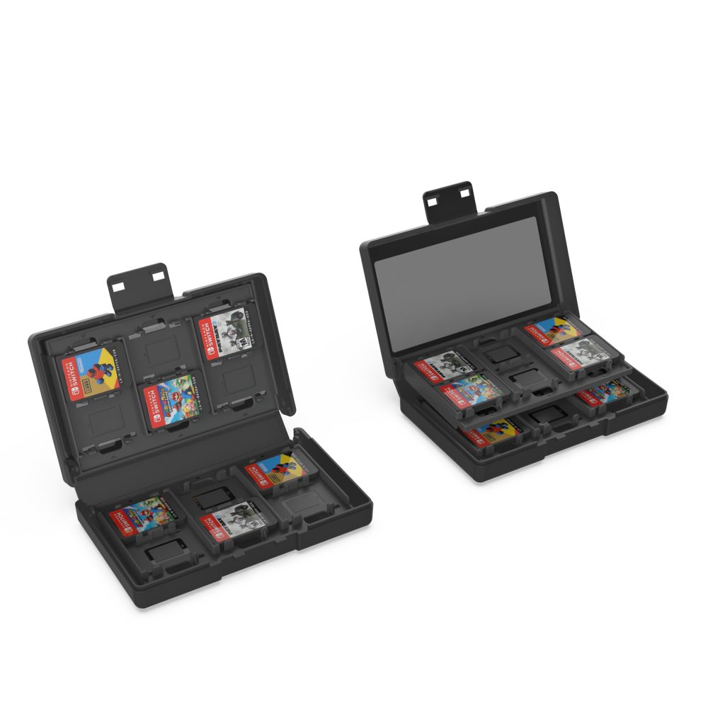 YAXO Nintendo-Schutzhülle Switch 2 Hülle Case ultradünn leicht Dock-kompatibel UV-Schutz Griff Game-Card Case Organizer Halter Box Hardcase Reise Etui Zubehör, 24 Kartenslots stoßfest UV-beständig