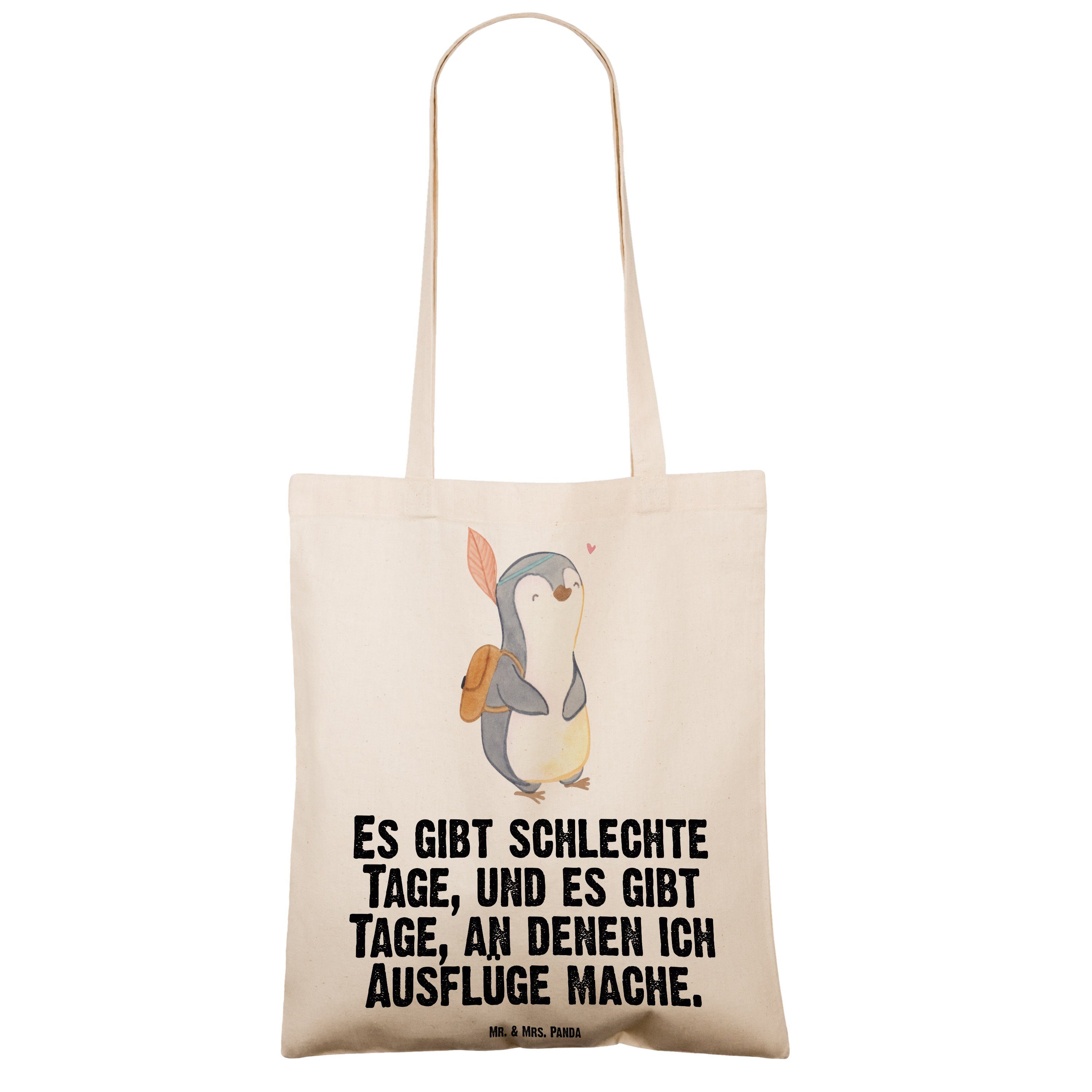 Mr. & Mrs. Tage (1-tlg) Ausflug Beutel Einkaufstasche, Tragetasche - Pinguin Panda Transparent Geschenk, 