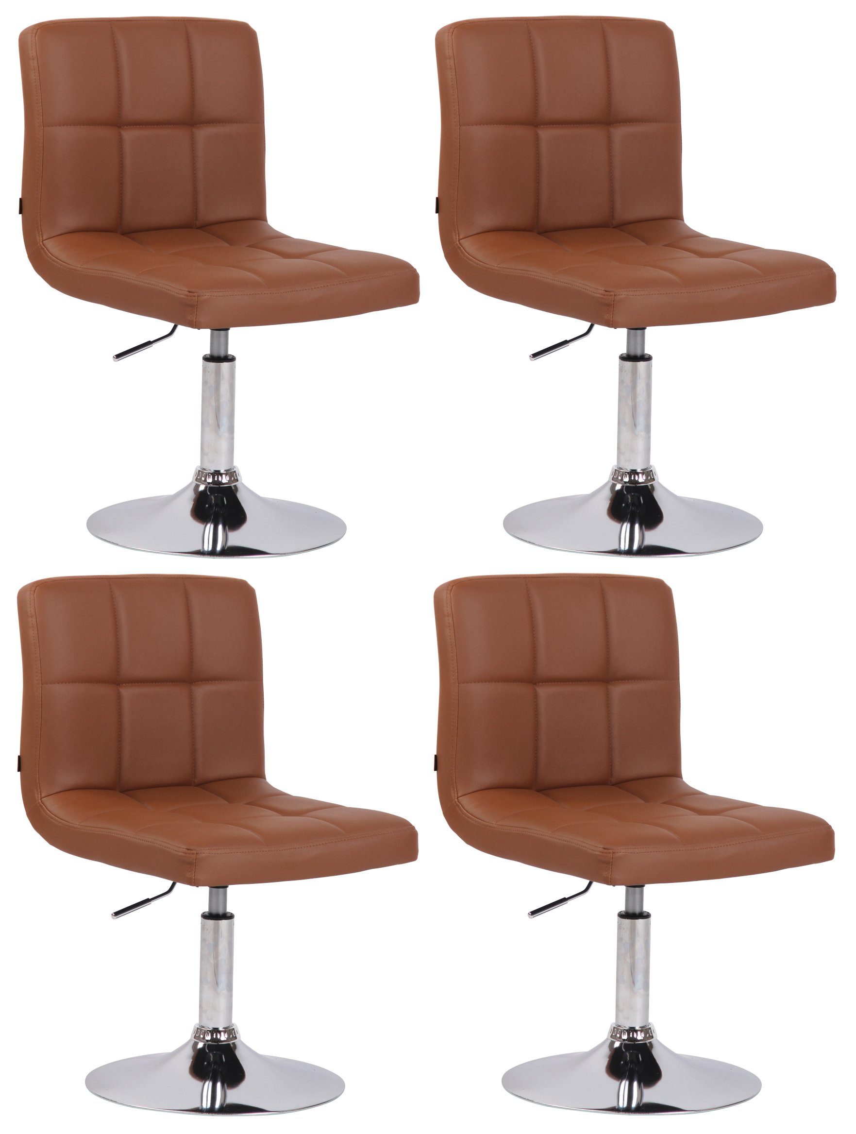 CLP Esszimmerstuhl »Lounger Palma V2 aus Kunstleder« (4er Set),  höhenverstellbare und drehbare Stühle mit Metallgestell.