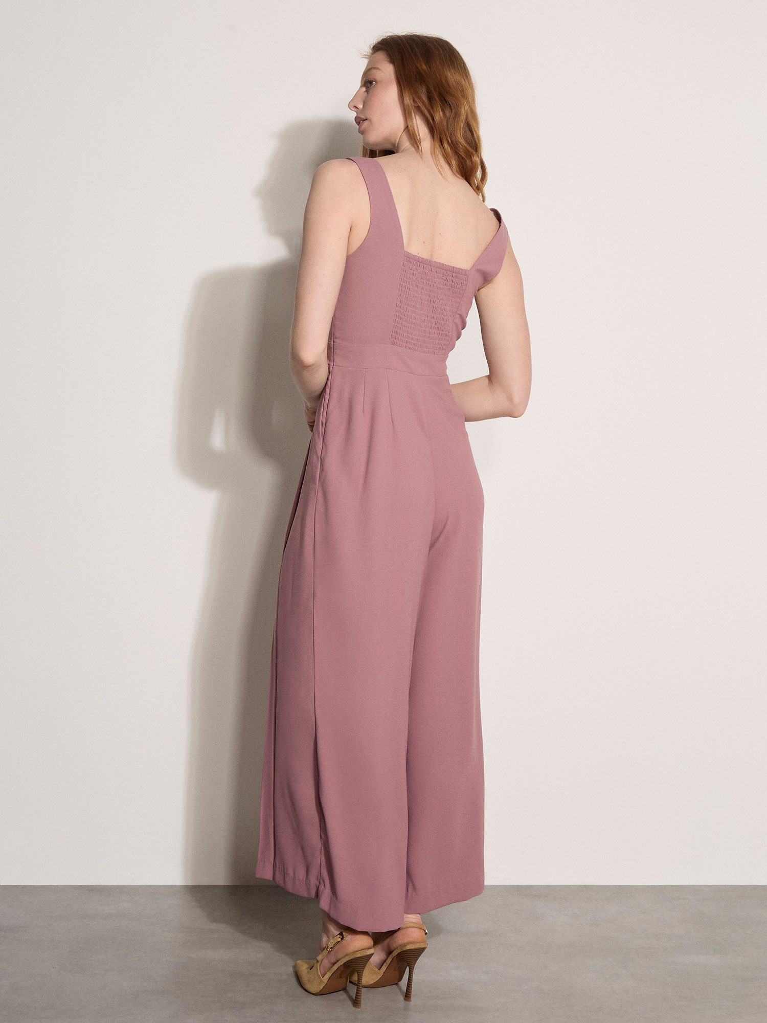 Apricot Jumpsuit Jumpsuit aus Crêpe mit weitem Bein – Bild 4 von 5