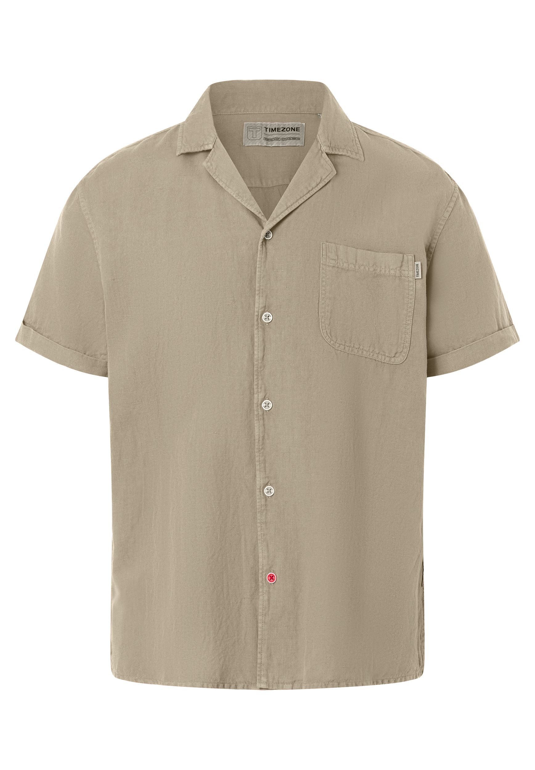 TIMEZONE Kurzarmhemd Kurzarm Hemd V-Ausschnitt Reversekragen Knopfleiste (1-tlg) Jersey Shirt