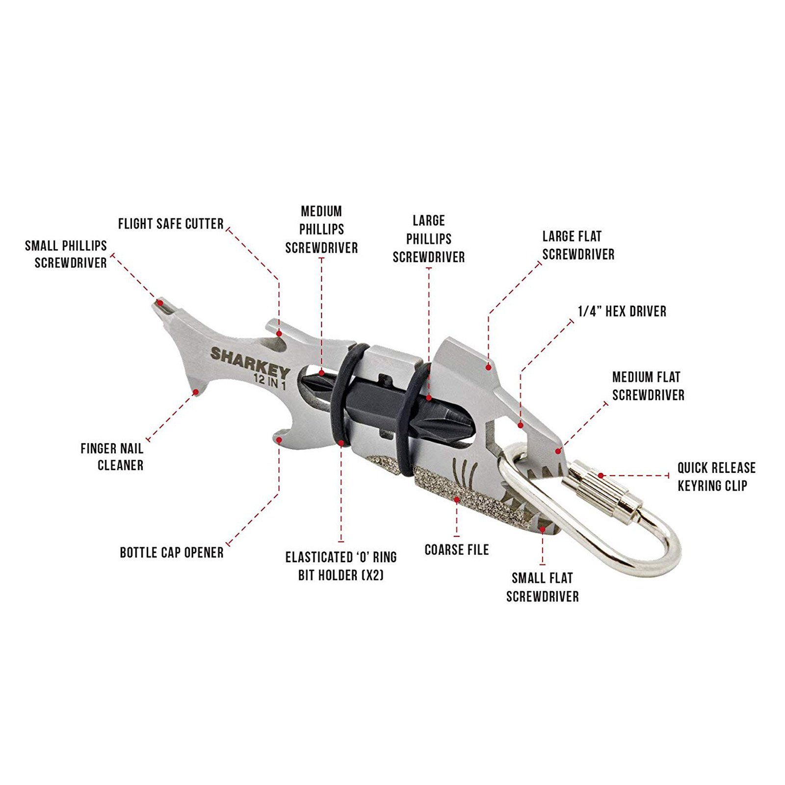 12-in-1 Fahrrad Multitool - Mini Werkzeug Als Schlüsselanhänger Für Unterwegs