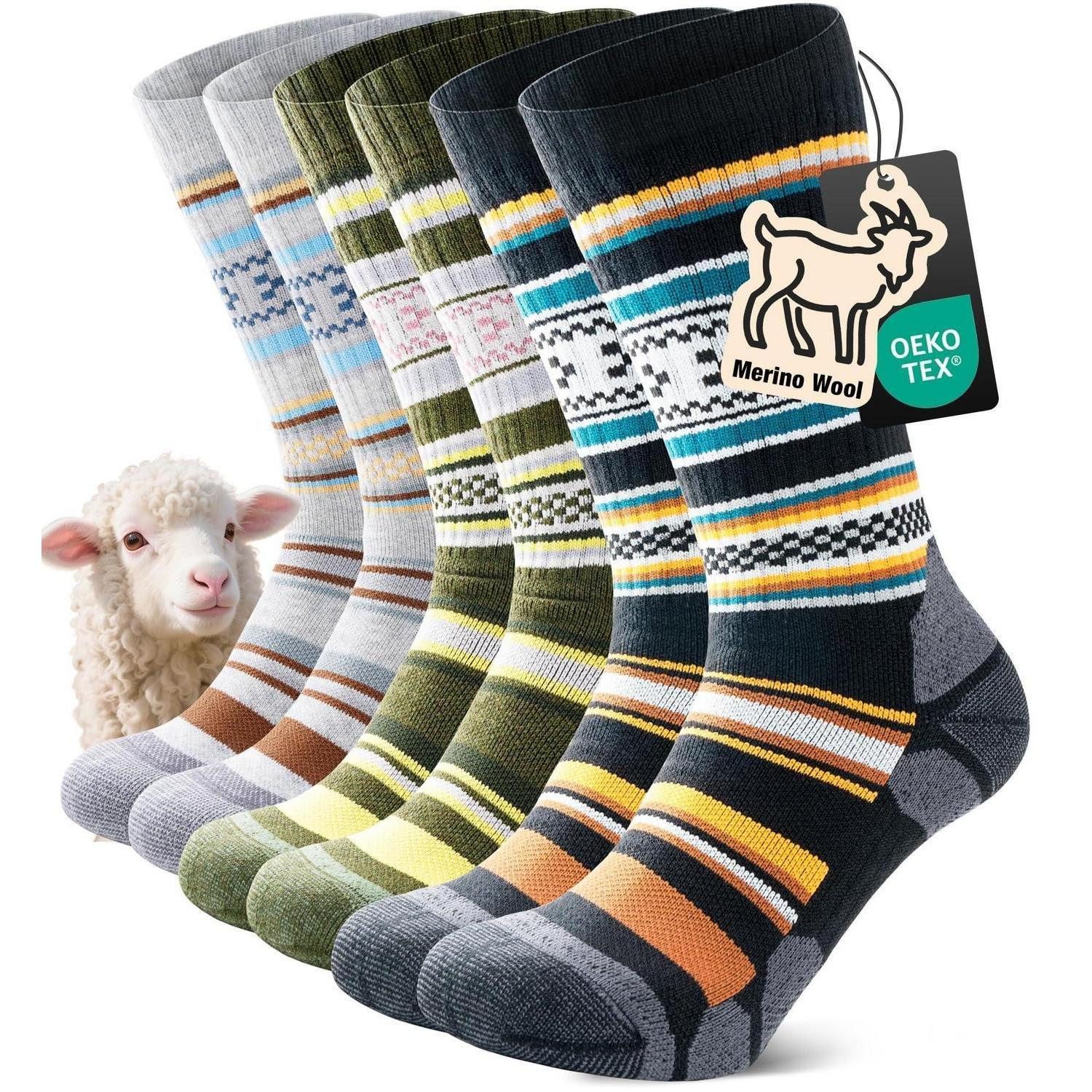 LuxusKollektion Wandersocken Merinowoll Socken 3er-Pack Thermo Wintersocken