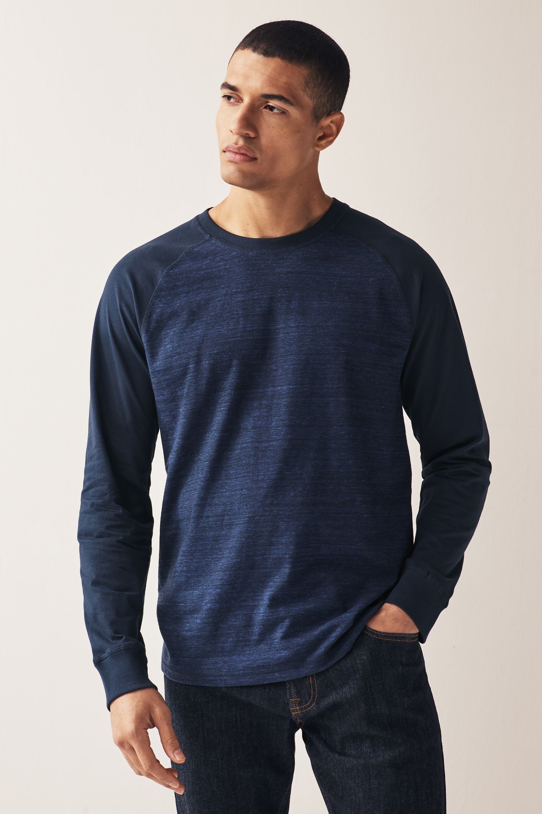 Raglan-T-Shirt Langärmliges Langarmshirt Blue Next (1-tlg)