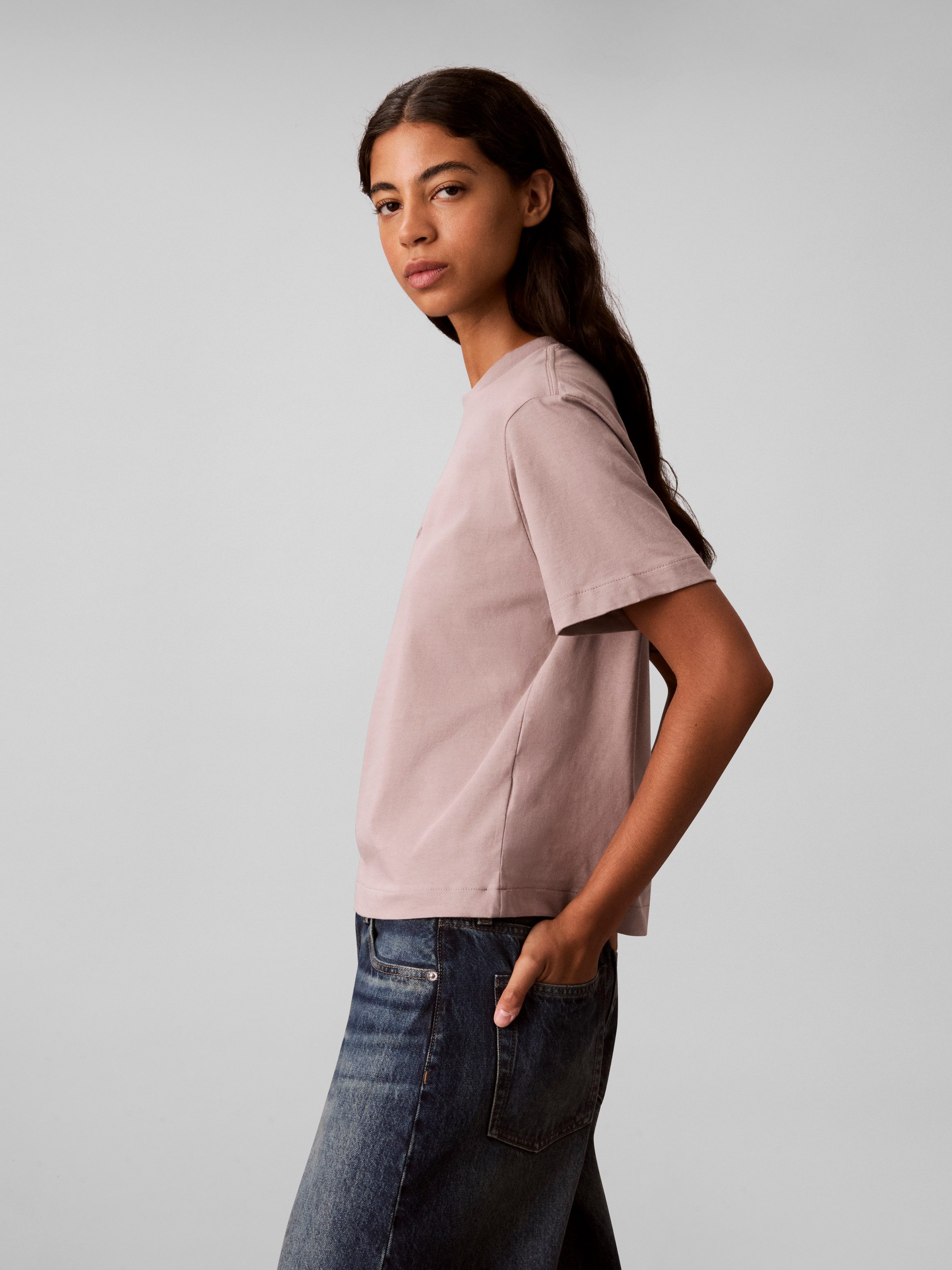Calvin Klein Jeans T-Shirt BOXY HAND DRAWN MONOLOGO TEE Regular fit, Logoschriftzug – Bild 4 von 5