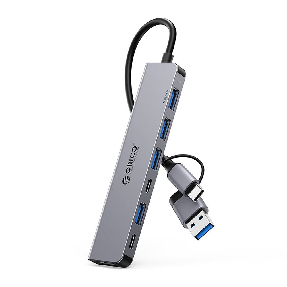 ORICO Orico YSA7-U3 USB-A/USB-C 7-Port Dockingstation Grau USB-Adapter
