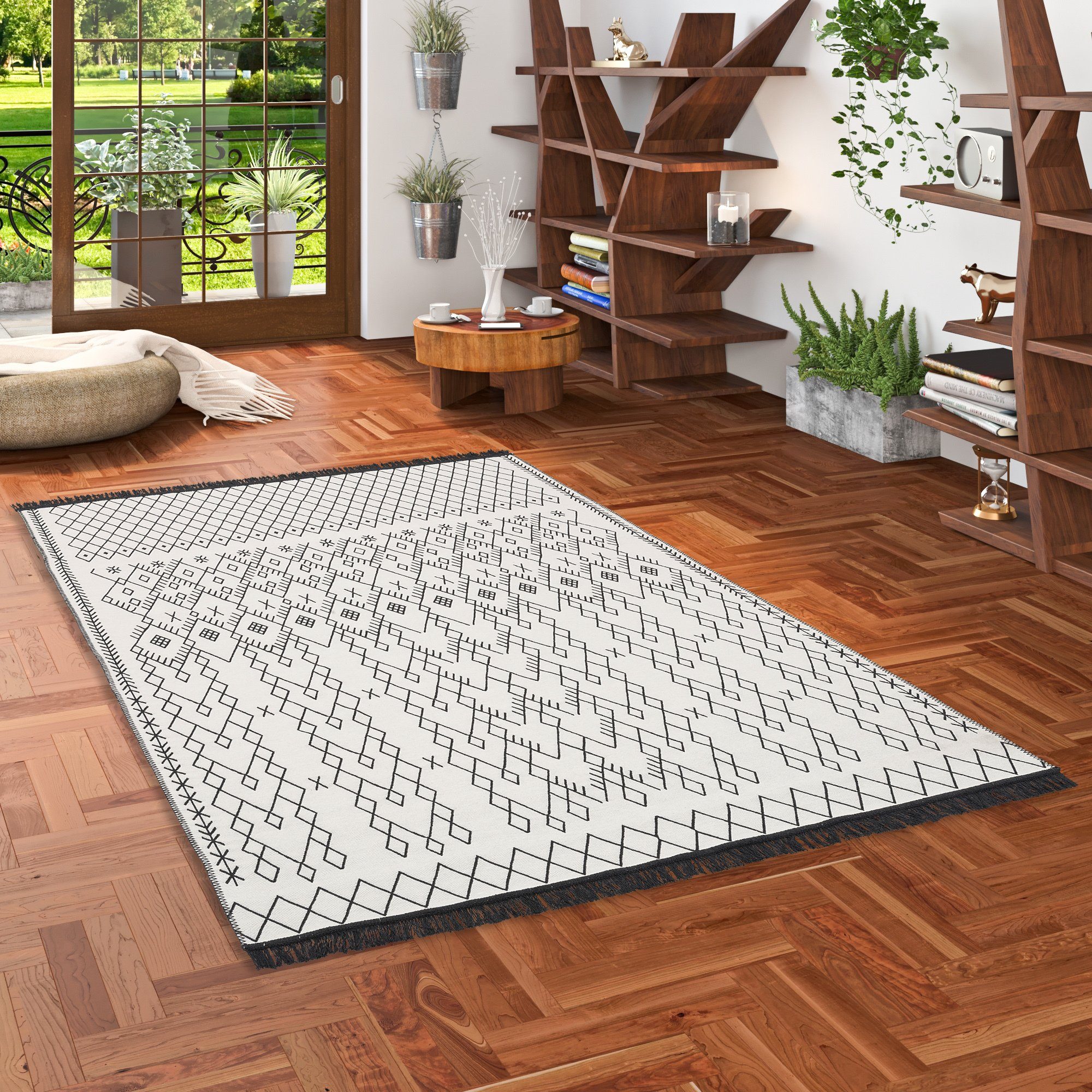 Pergamon Wollteppich Teppich Beidseitig Ethno Kelim, Rechteckig, Höhe: 4 mm günstig online kaufen