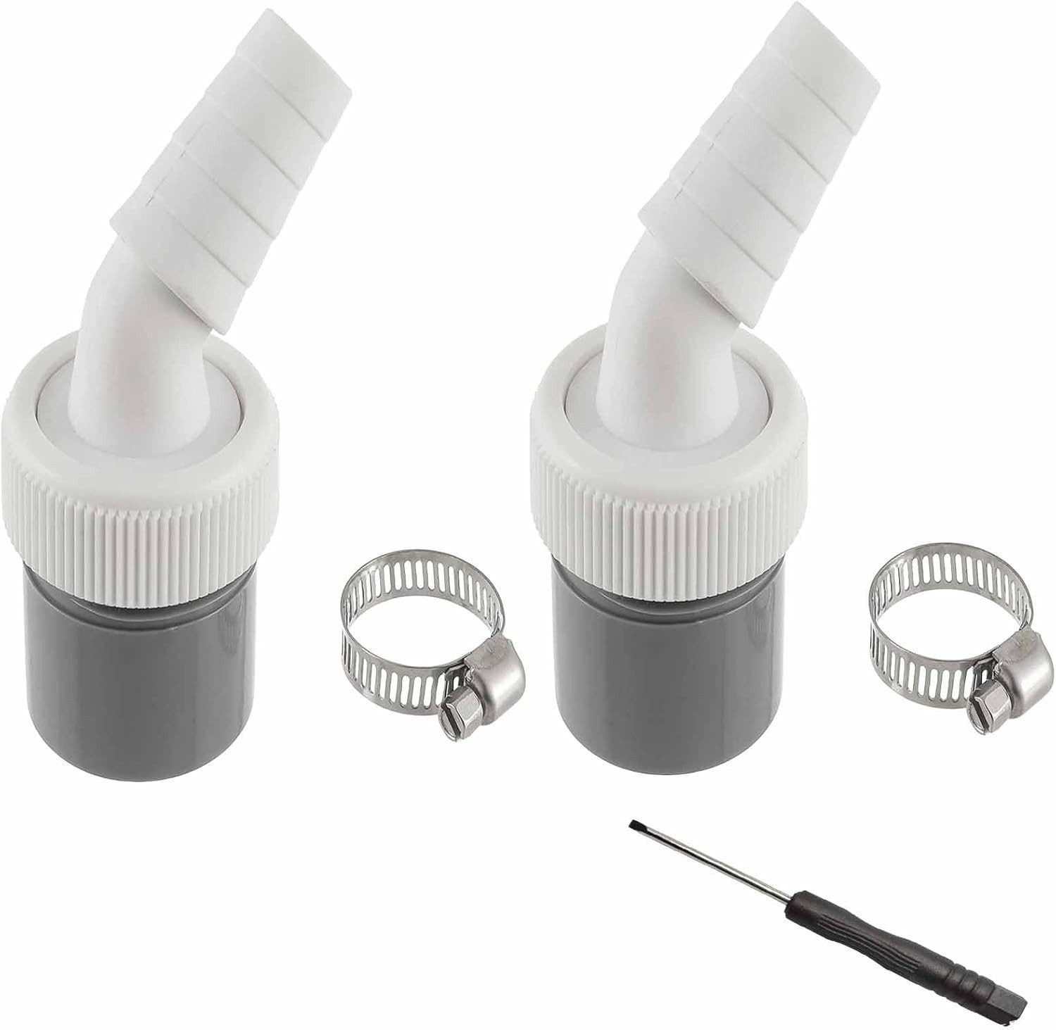 FELIXLEO Schlauchadapter Waschmaschine Abflussadapter 1 1/4 Zoll Winkelanschluss Siphon Set, (4-St)