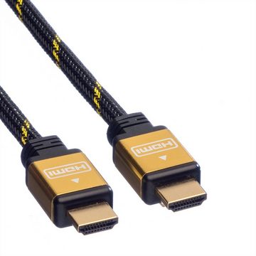 ROLINE GOLD HDMI High Speed Kabel mit Ethernet Audio- & Video-Kabel, HDMI Typ A Männlich (Stecker), HDMI Typ A Männlich (Stecker) (100.0 cm), Retail Blister