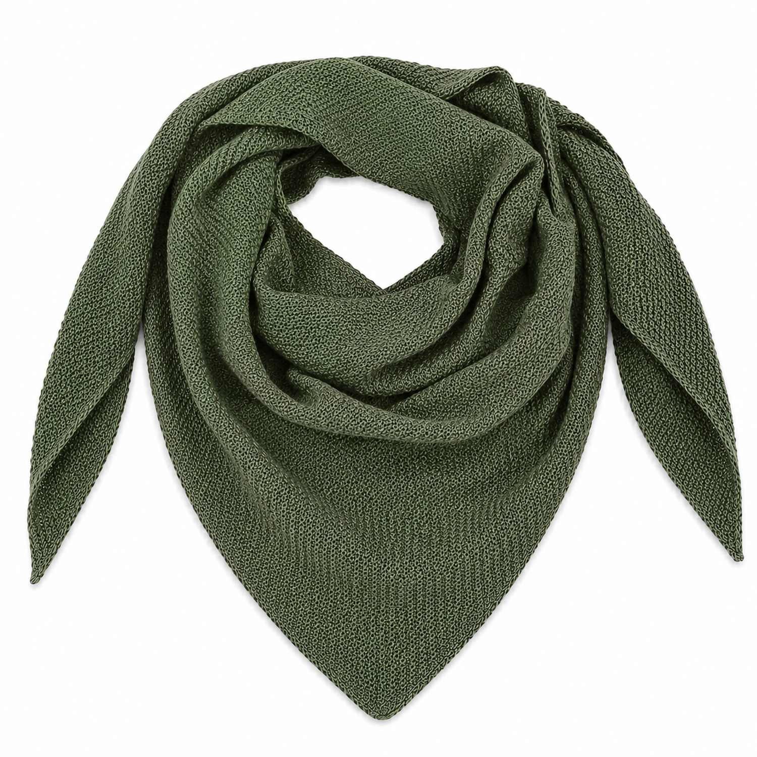Trachtenland Dreieckstuch XL Strick Halstuch - Dirndltuch Schal mit Reismuster, Dreieckstuch