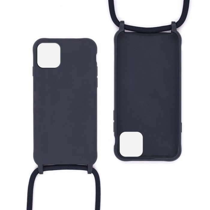 MyGadget Handyhülle Handykette für Apple iPhone 11 Pro Max TPU Hülle mit Band - Handyhülle mit Handyband zum Umhängen Kordel Schnur Case Schutzhülle - Dunkel Blau