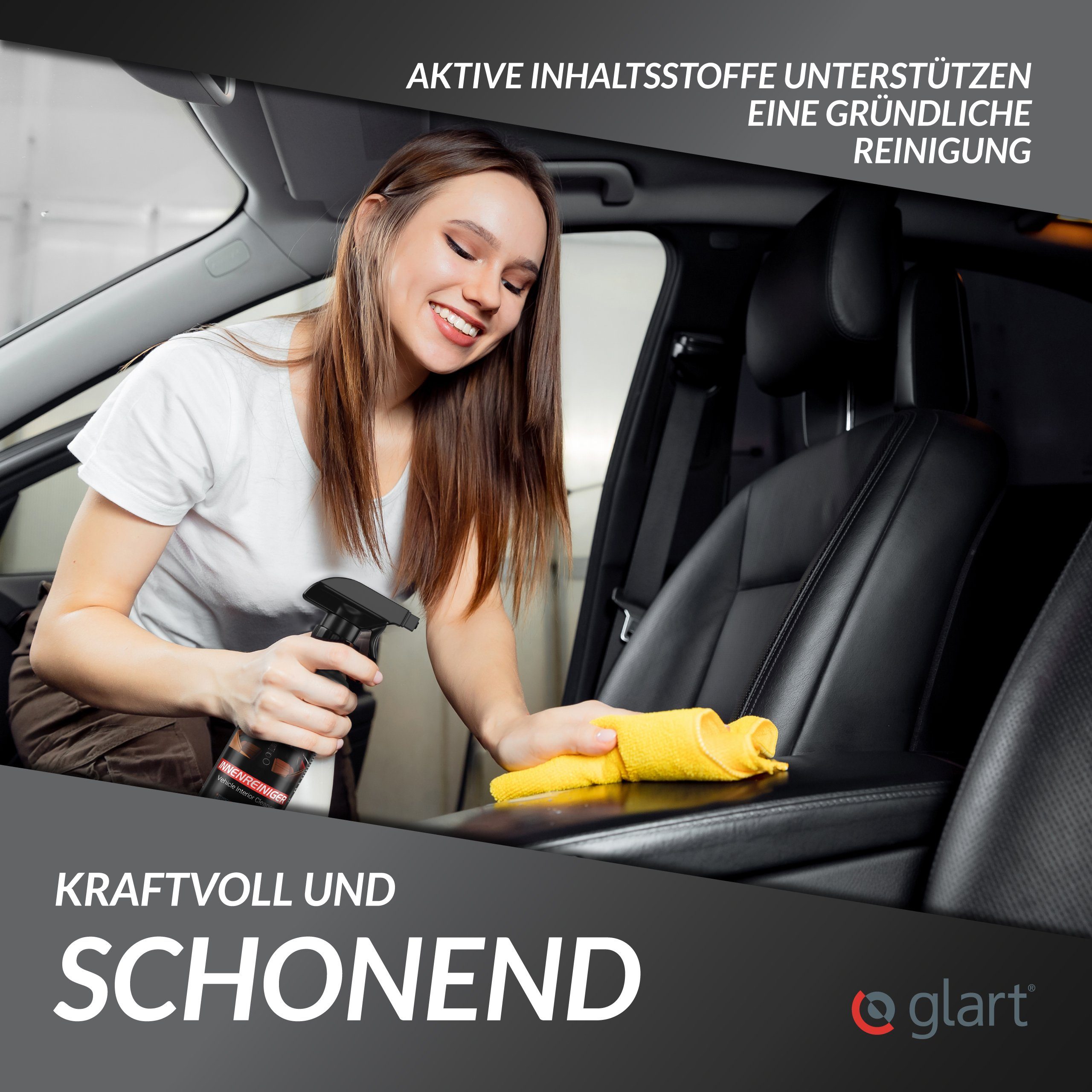 Glart 45IR3 3 Car Interior Cleaner 500 ml + 3 Microfiber Cloths Cockpit Care Car Cleaning Agent
