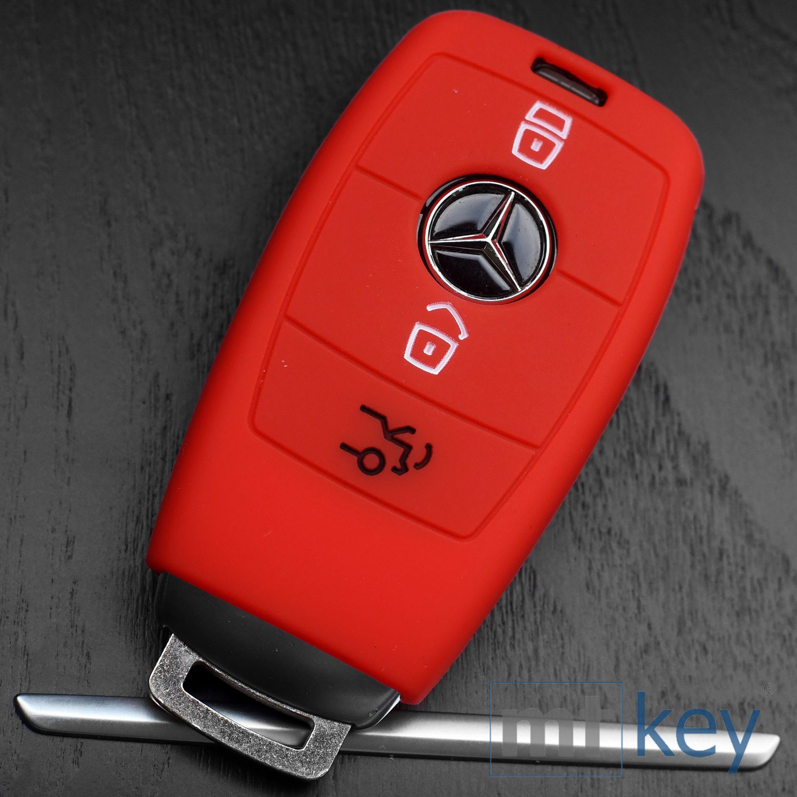 Softcase 3 Rot, Tasten Mercedes KEYLESS für mt-key Schlüsseltasche S213 C238 A238 E-Klasse W213 Schutzhülle Silikon Benz Autoschlüssel