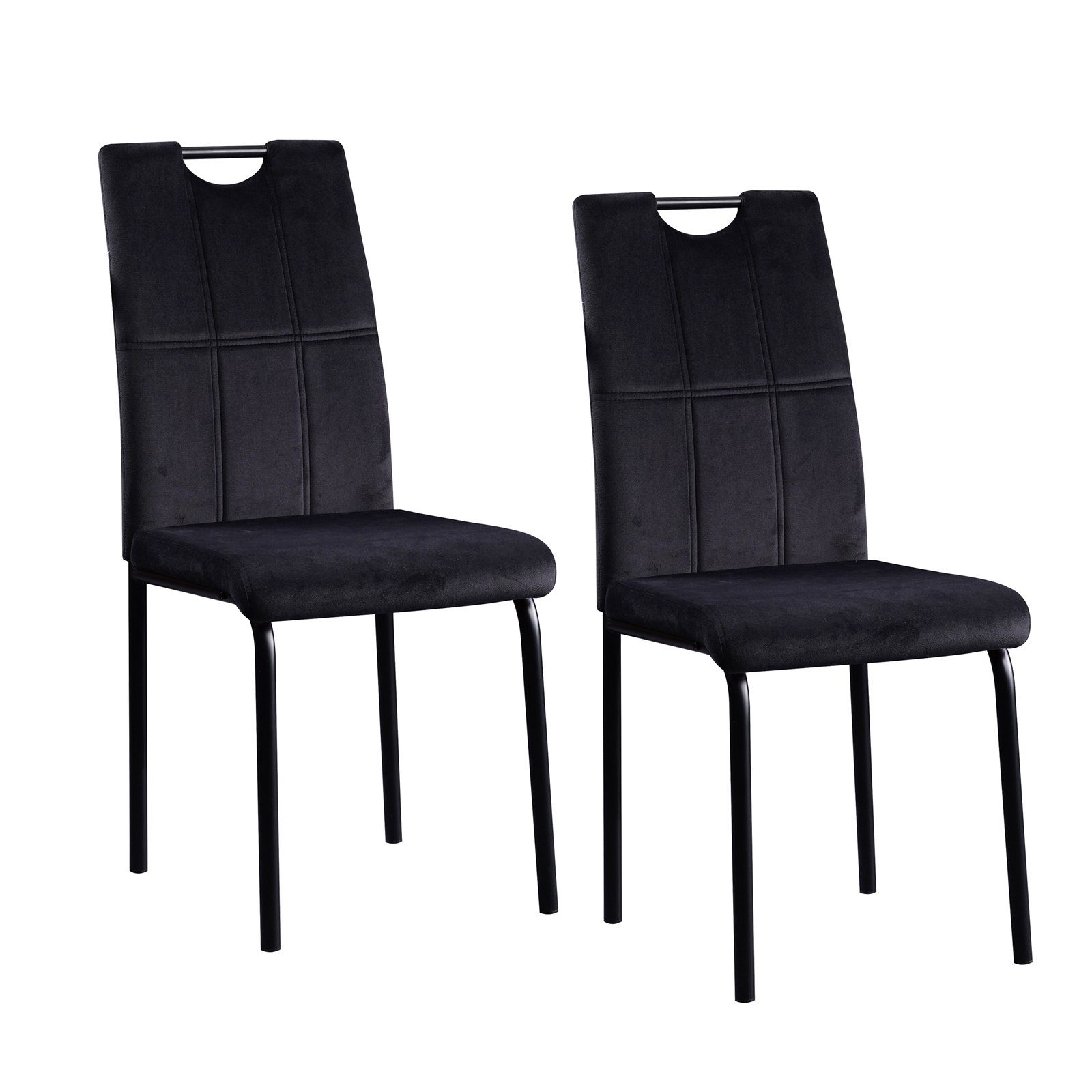 HTI-Living Esszimmerstuhl Stuhl Denton Velvet Schwarz (Set, 2 St), Esszimmerstuhl Samt