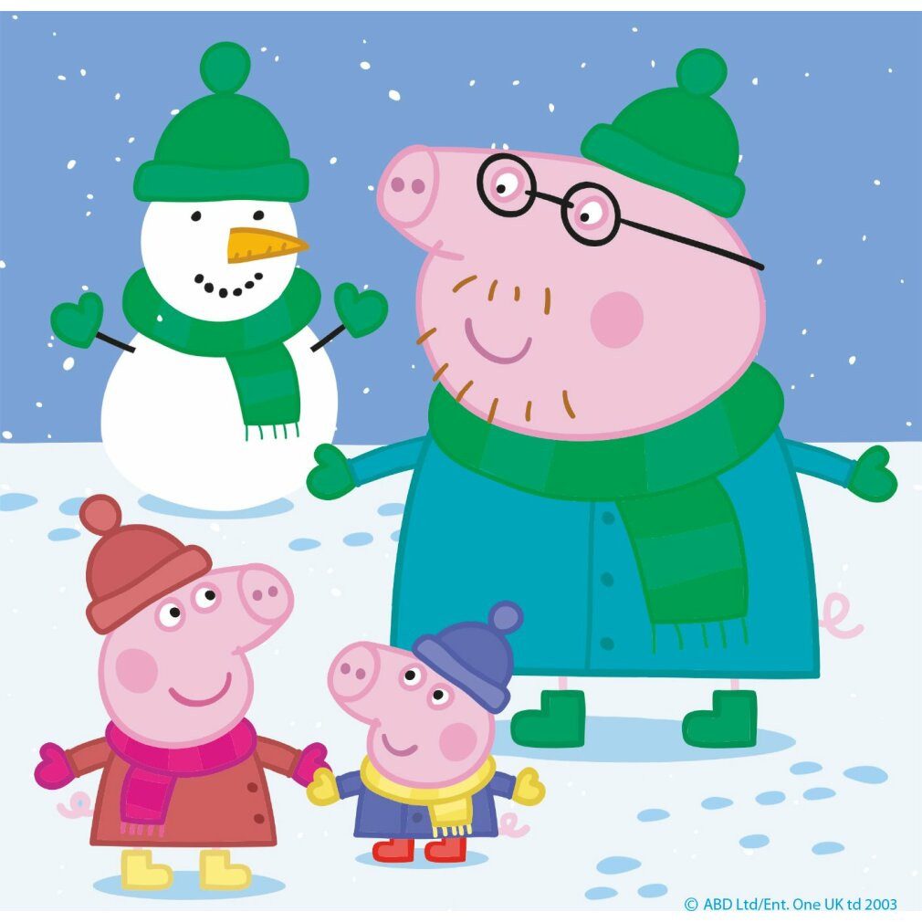 Dino Bikes Puzzle DINO Puzzle Peppa Pig 3x55 Teile, Puzzleteile