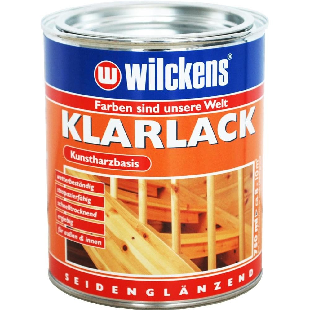 Wilckens Farben Klarlack Kunstharz Lack seidenglänzend für Innen + Außen, für den Innenbereich und Außenbereich, Kunstharzbasis