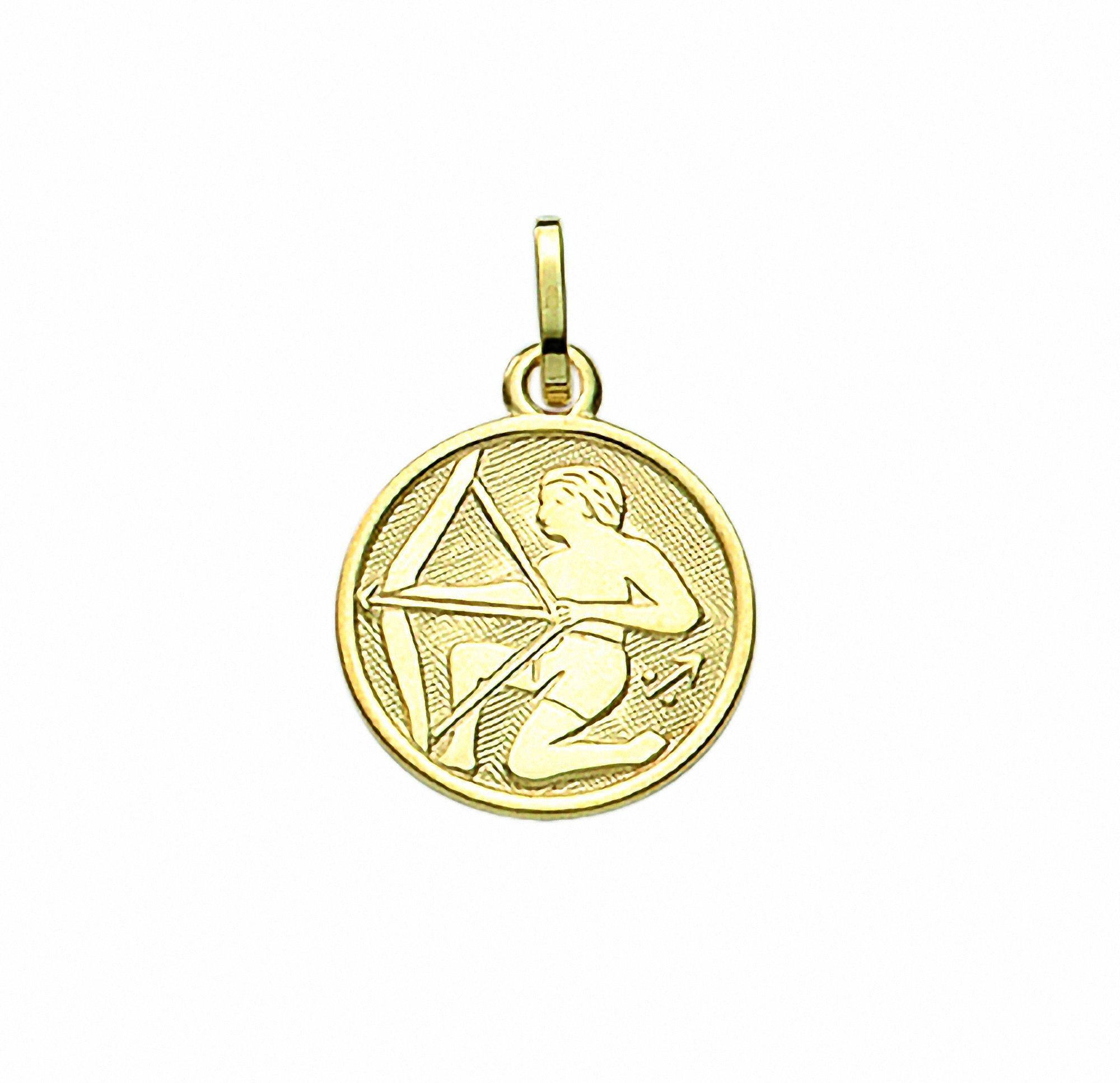 Kettenanhänger Damen & Herren 333 Gold Sternzeichen Anhänger Schütze Ø 11,8 mm