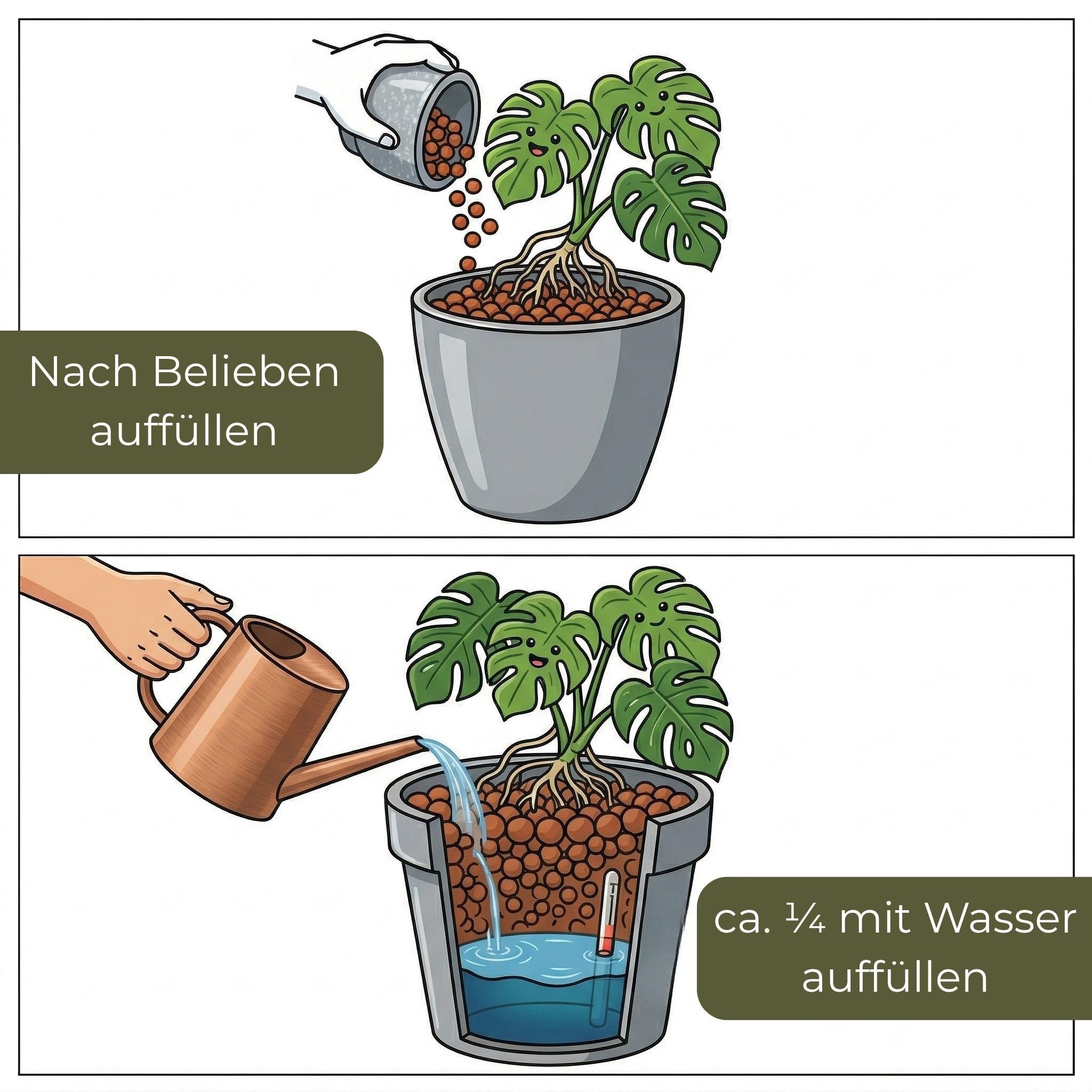 matches21 HOME & HOBBY Blähton Farbiges Blähton Pflanzgranulat für Zimmer-Pflanzen 4 Liter braun braun, mit Farbige Tonkugeln als Hydrogranulat, (1-St), Mineralisches Indoor Hydrokultur Ton-Granulat Pflanzsubstrat