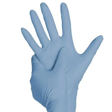 AMPri Nitril-Handschuhe Pura Comfort Blue Nitril Untersuchungshandschuh Größe S KARTON Biologischer Schutz gegen Viren, Bakterien und Pilze