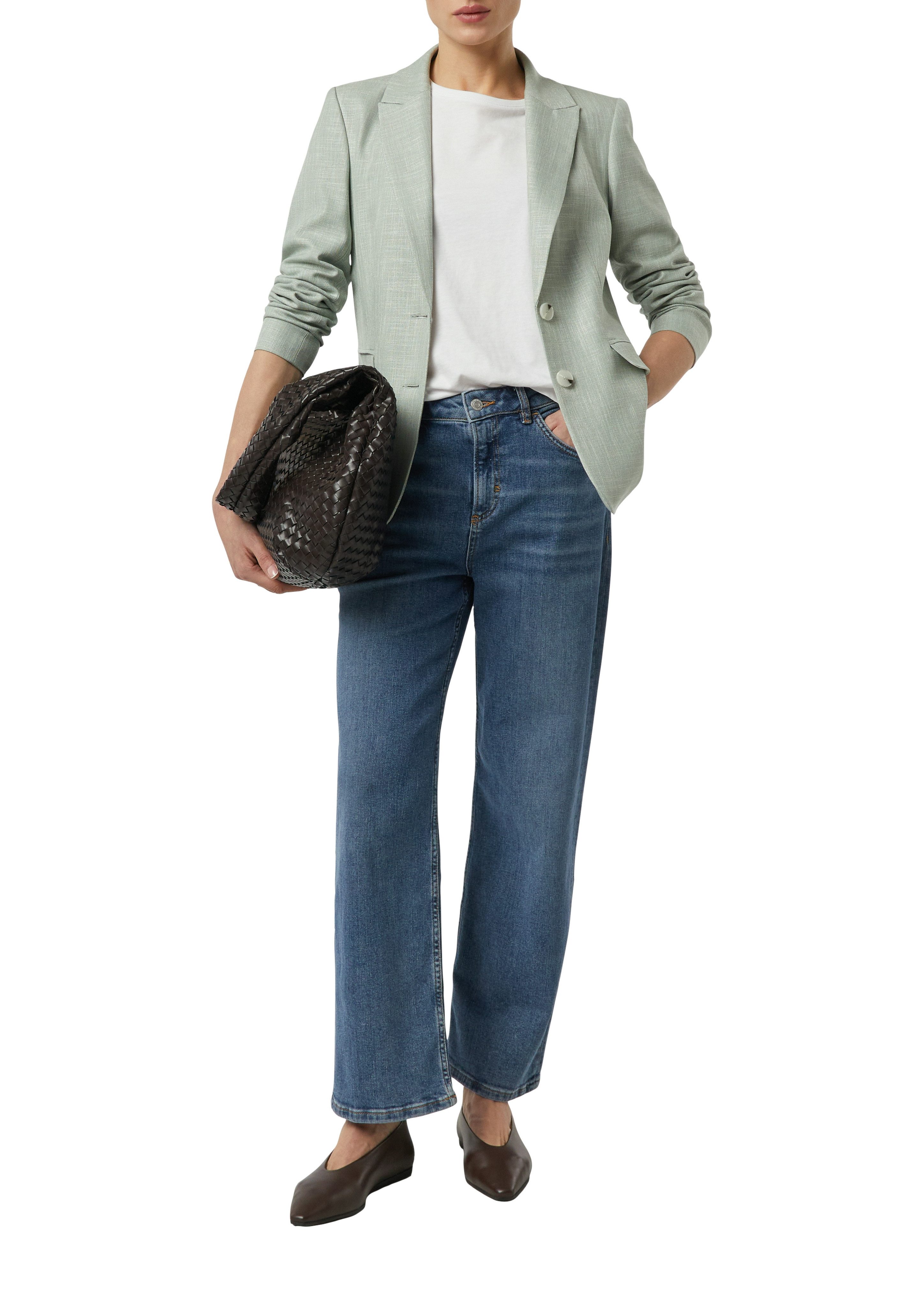 comma Blusenblazer mit Viskose und in melierter Optik