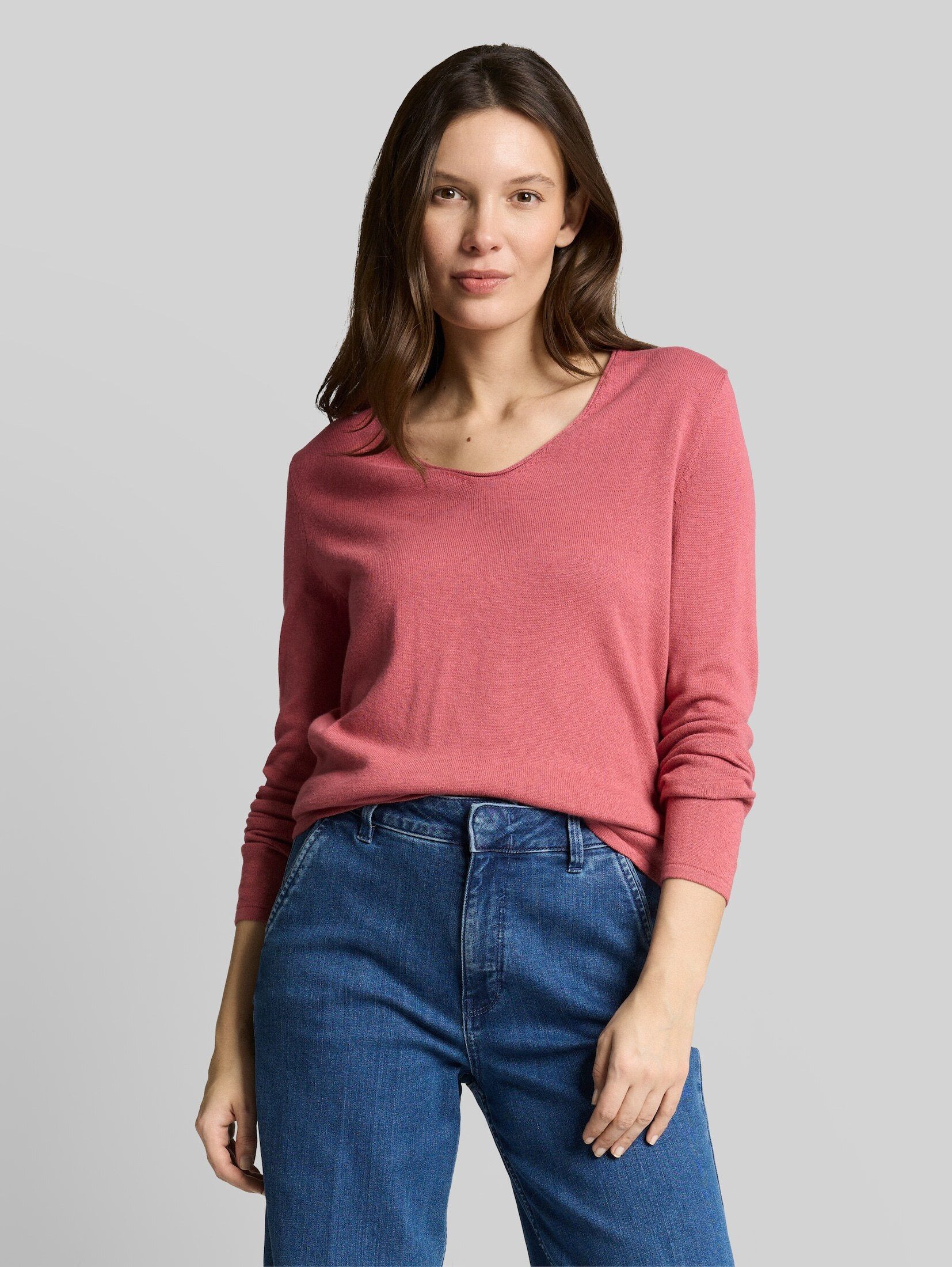 TOM TAILOR Strickpullover Pullover & Strickjacken Strickpullover mit V-Ausschnitt