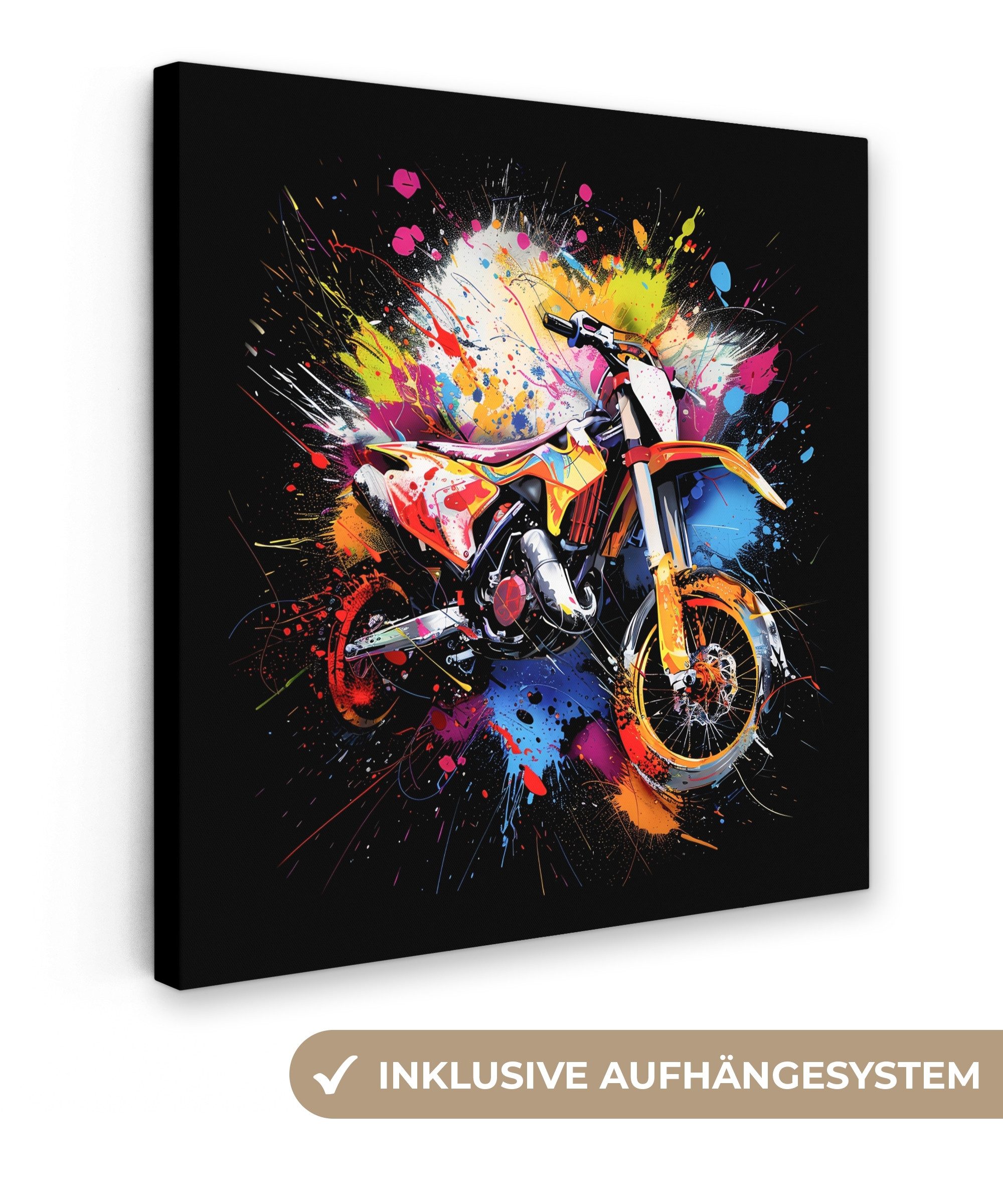 OneMillionCanvasses® Leinwandbild Graffiti - Sport - Motorrad - Motocross, günstig online kaufen