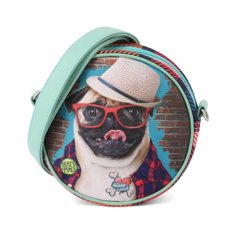 Schultertasche Krazymals Pug Umhängetasche Messenger Bag Daily Tasche