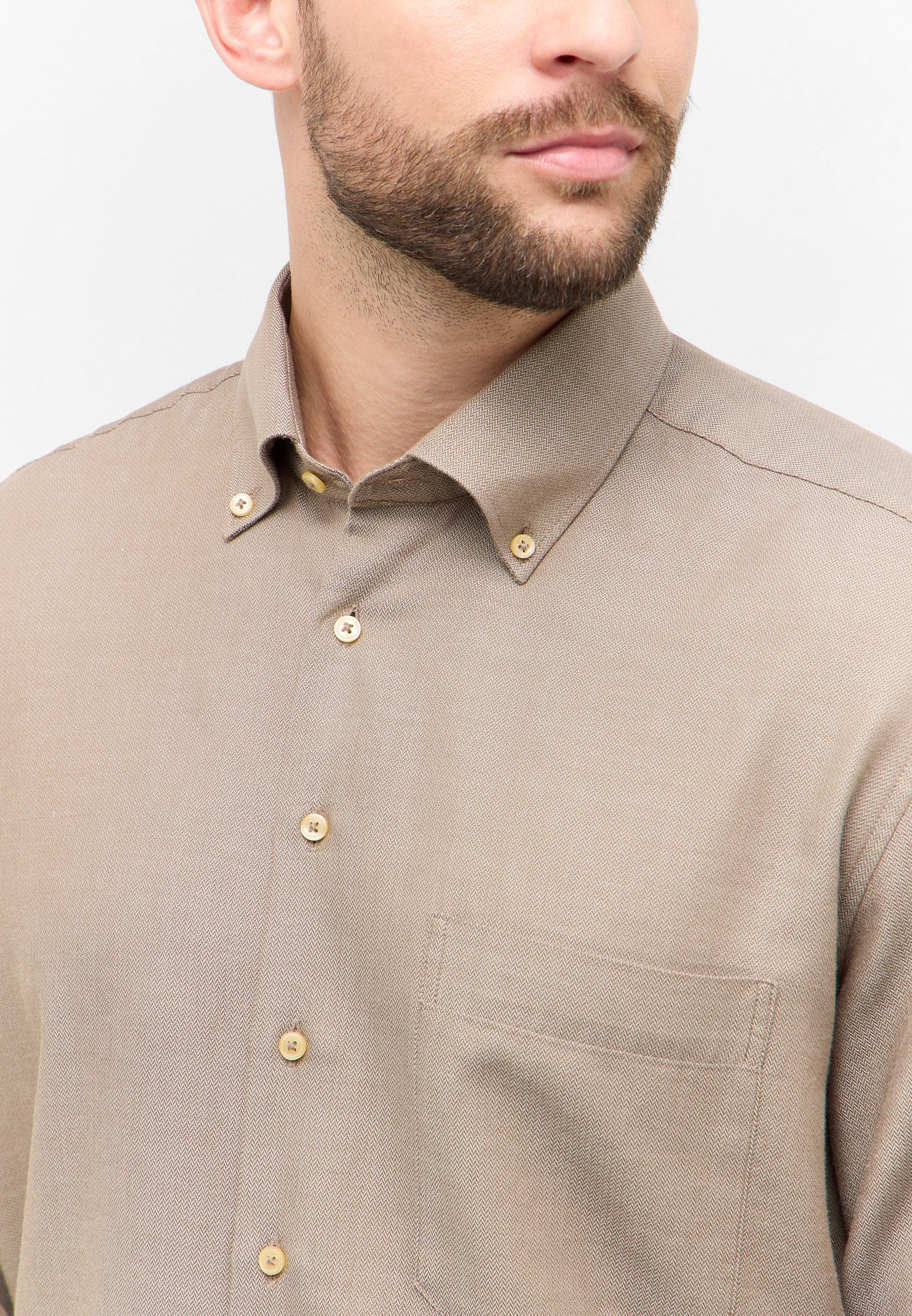 Eterna Langarmhemd COMFORT FIT EASY IRON (bügelleicht)