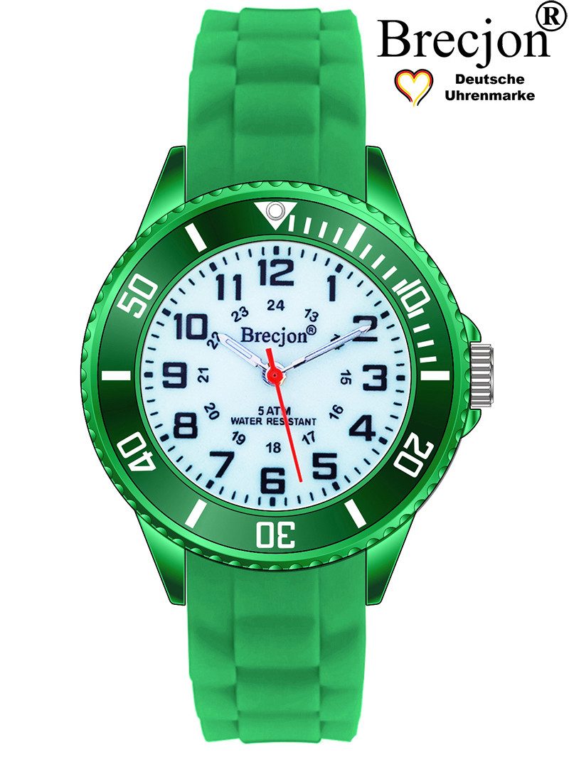 Brecjon Quarzuhr Kinder Armbanduhr glow in the dark 5ATM Silikon, kostenloser Versand