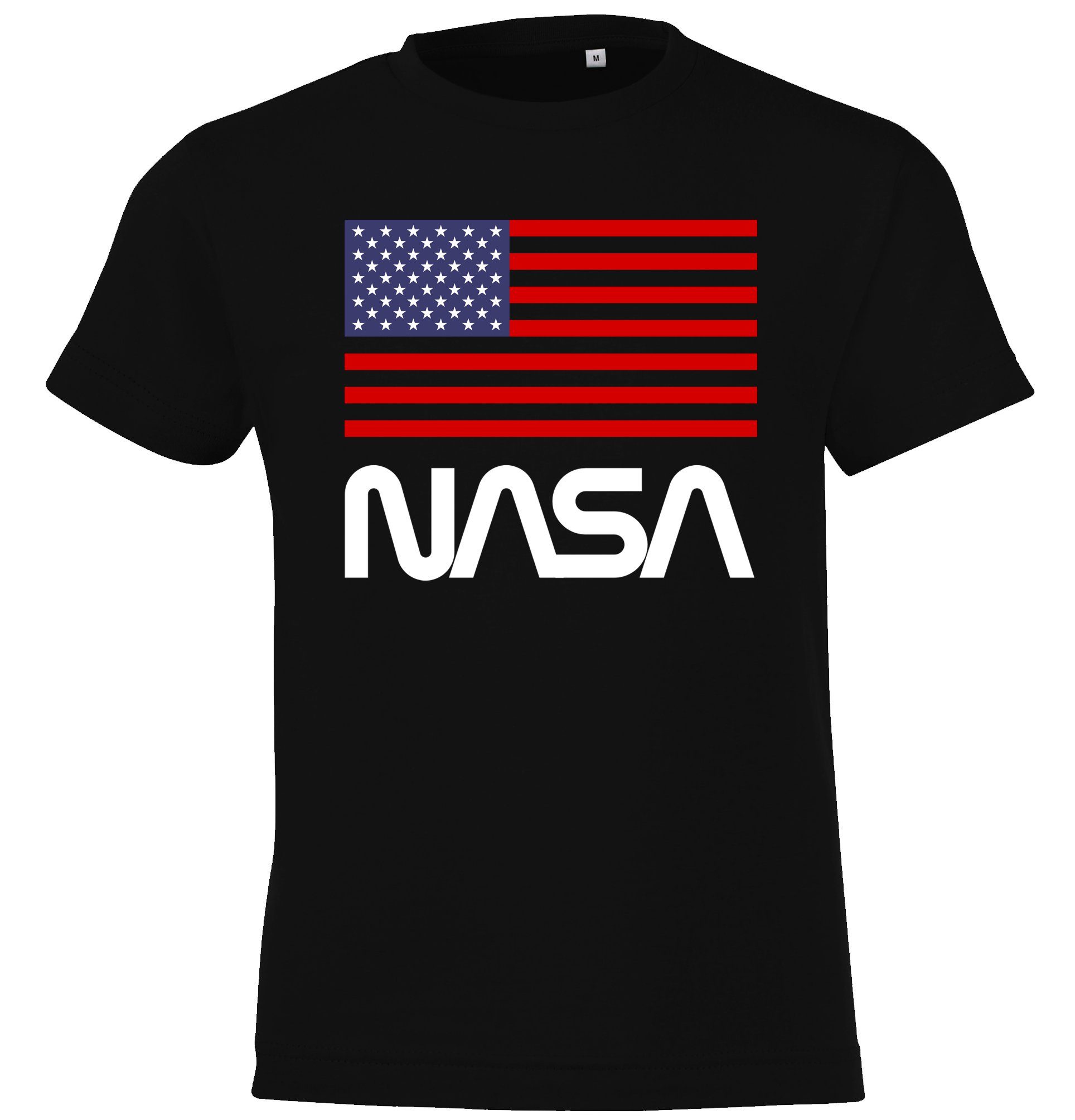 Youth Designz Schwarz Print Kinder T-Shirt T-Shirt Mädchen & für Jungen mit NASA USA modischem