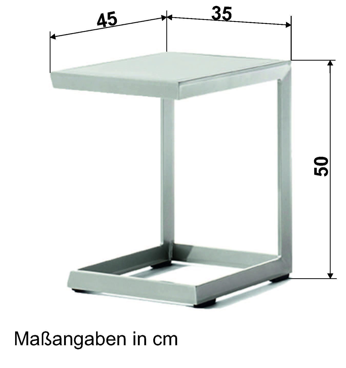 sieger Beistelltisch Lounge, in graphit, Aluminium - 45x50x35cm (BxHxT)