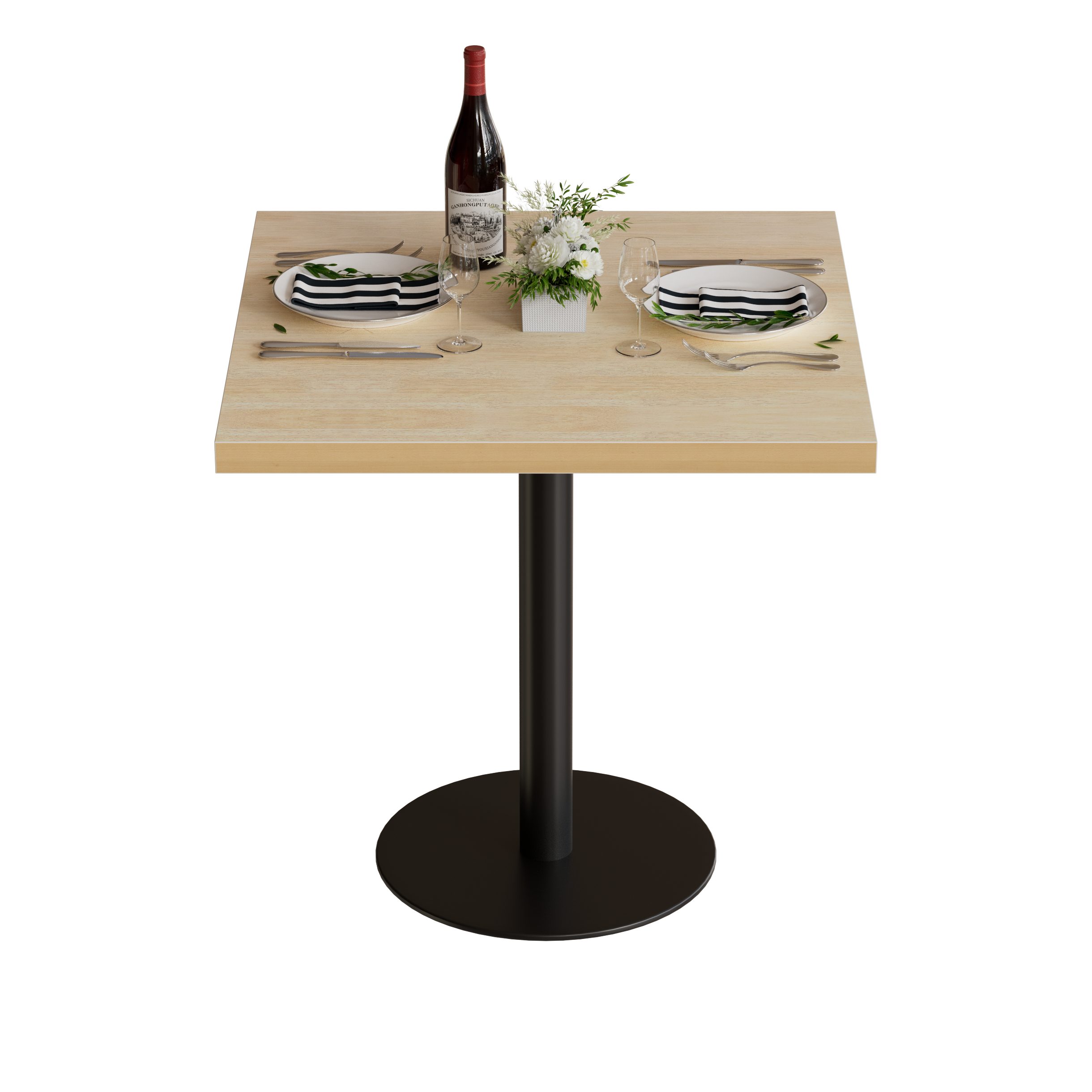 TWSOUL Esstisch Runder Esstisch 80 cm, Moderner Küchentisch aus Holz, mit stabilem Metallfuß, ideal für Küche, Wohnzimmer & Balkon