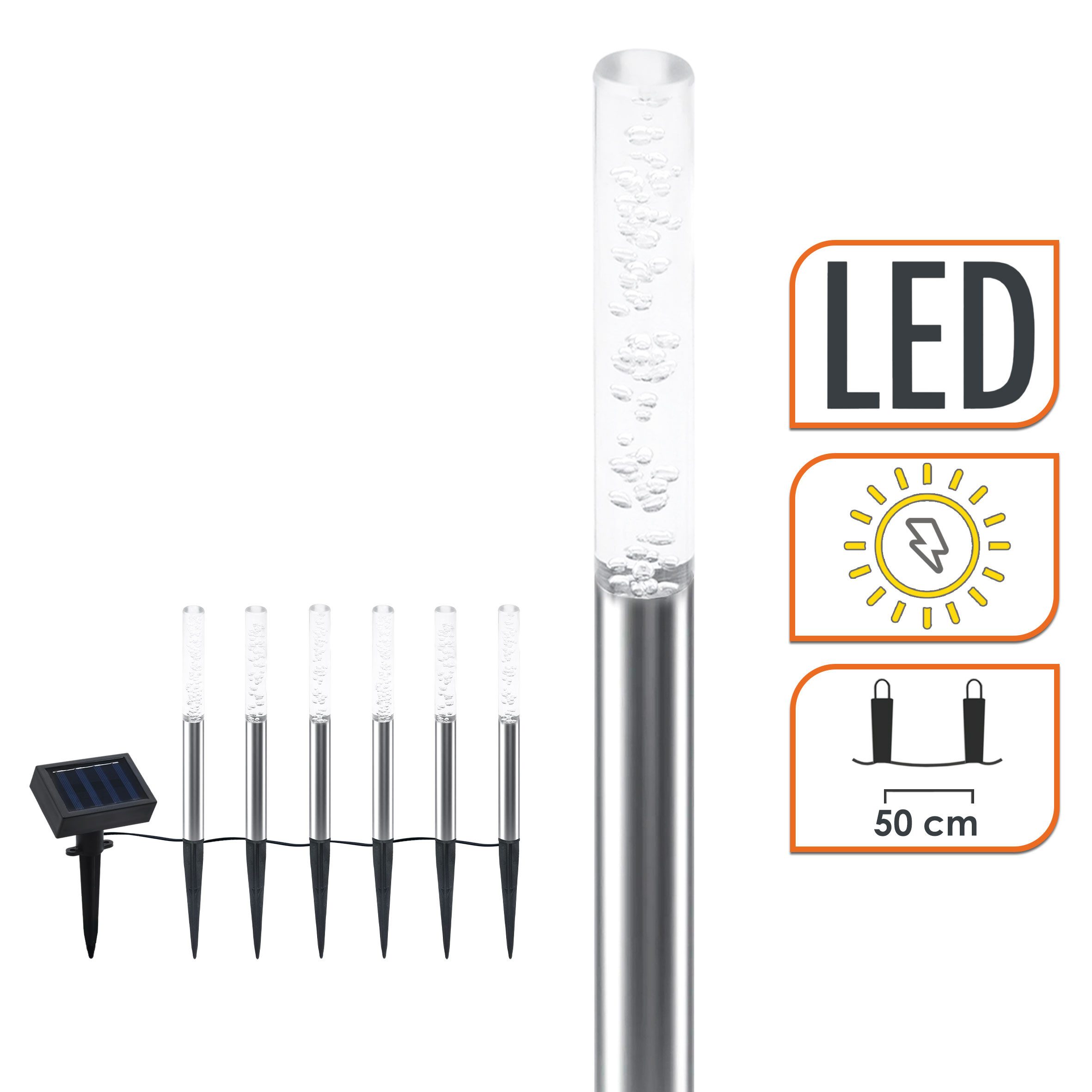 Spetebo LED Solarleuchte LED Solar Leuchten Bubbles - 6er Set, Farbwechsel, LED, bunt
